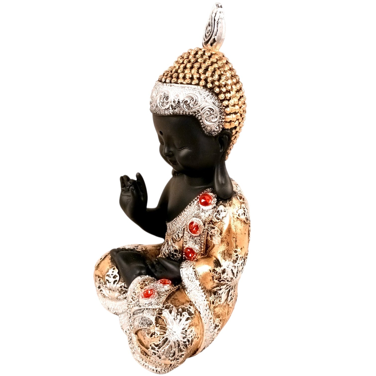 Buddha Statues | Lord Gautam Buddha Sitting Pose Idol Showpiece - For Living room, Home, Table, Shelf, Office Décor | Housewarming & Birthday Gift - 10 Inch (Set Of 4) - Apkamart