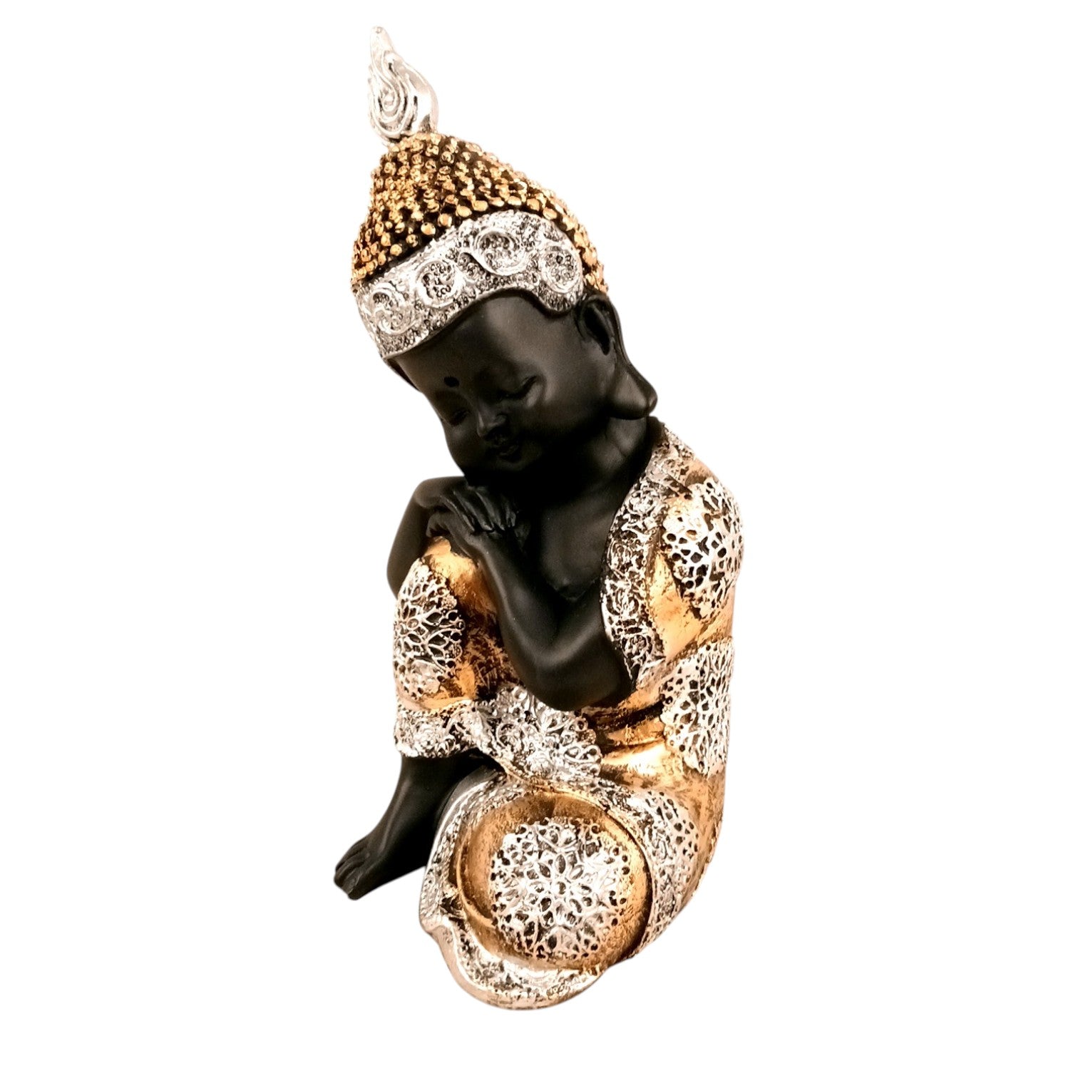 Buddha Statues | Lord Gautam Buddha Sitting Pose Idol Showpiece - For Living room, Home, Table, Shelf, Office Décor | Housewarming & Birthday Gift - 10 Inch (Set Of 2) - Apkamart