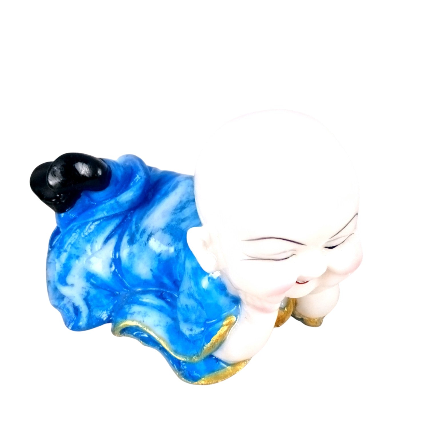 Baby Monk Laughing Buddha Showpiece | Cute Buddha for Home Decor & Office Decor | Decorative Figurine for Living Room, Table & Gifting - 6 Inch - Apkamart