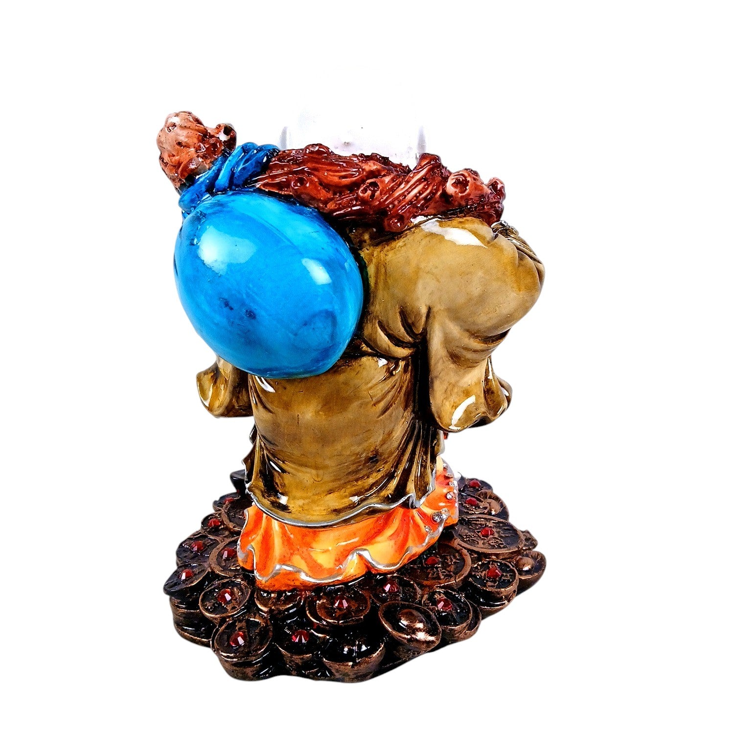 Laughing Buddha Showpiece with Rustic Look | Baby Monk Showpiece - For Home, Table & Office Decor & Gift | Feng Shui Decor - 9 Inch - Apkamart