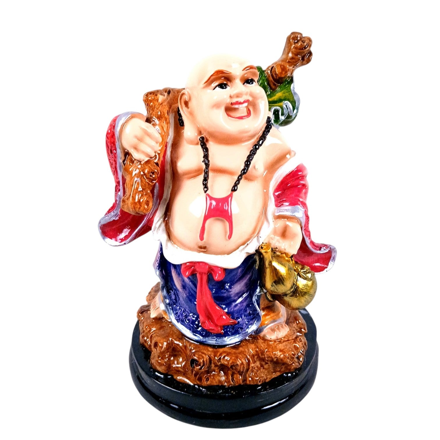 Buddhha Showpiece with Rustic Look | Feng Shui Decor - For Good Luck, Home, Table, Office Decor & Gift - 7 Inch - Apkamart