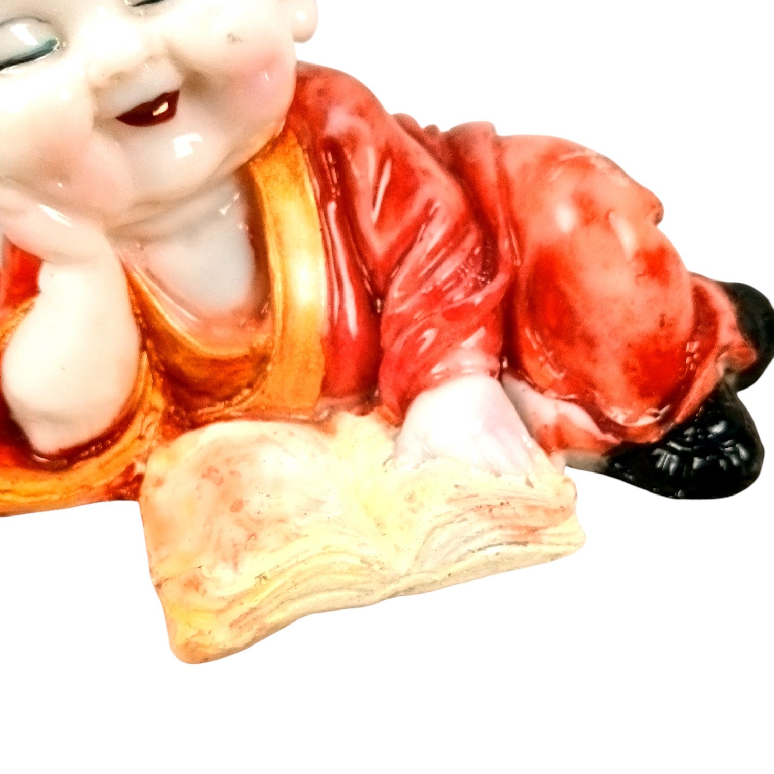 Baby Monk Laughing Buddha Showpiece | Cute Buddha for Home Decor & Office Decor | Decorative Figurine for Living Room, Table & Gifting - 6 Inch - Apkamart