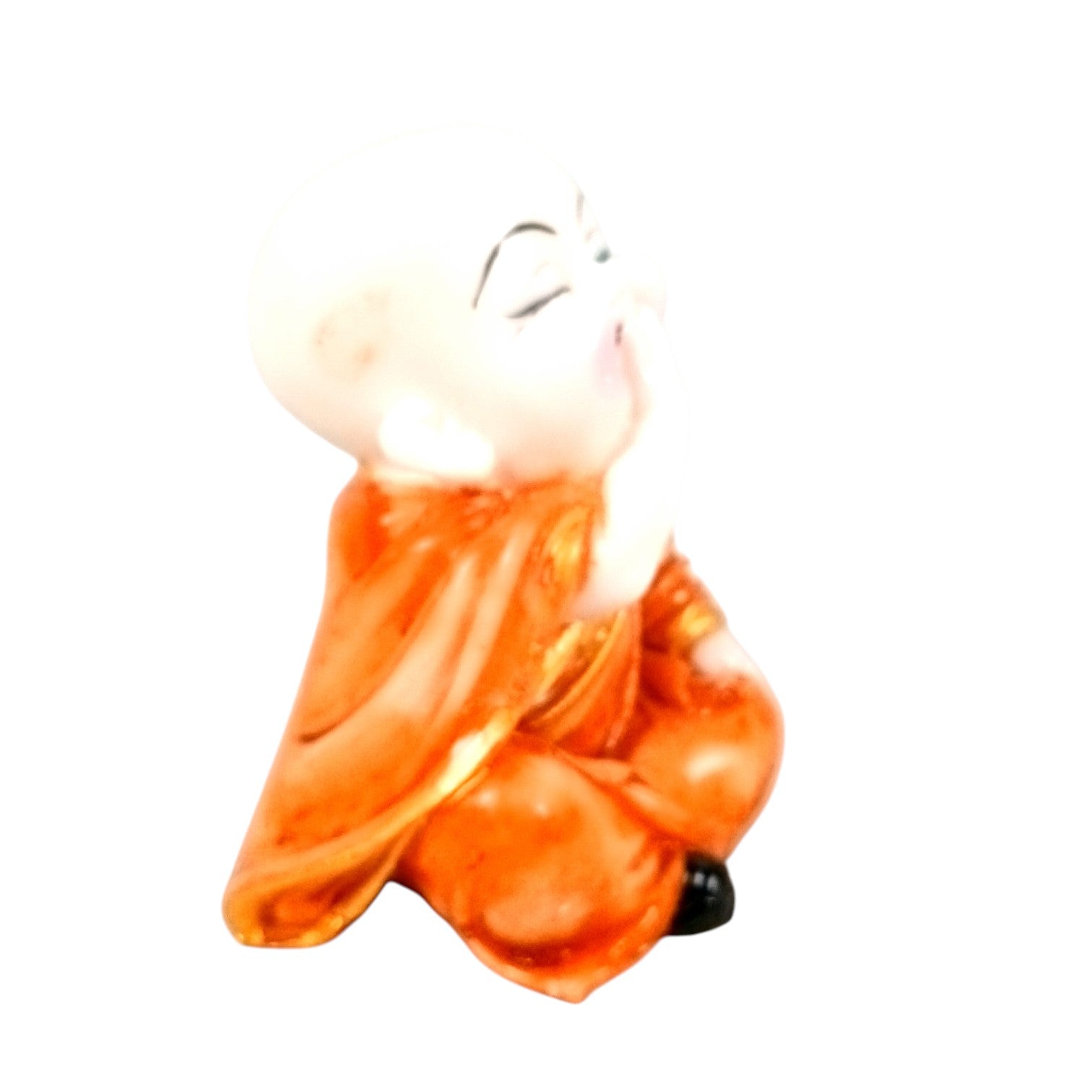 Baby Monk Laughing Buddha Showpiece | Cute Buddha for Home Decor & Office Decor | Decorative Figurine for Living Room, Table & Gifting - 5 Inch - Apkamart