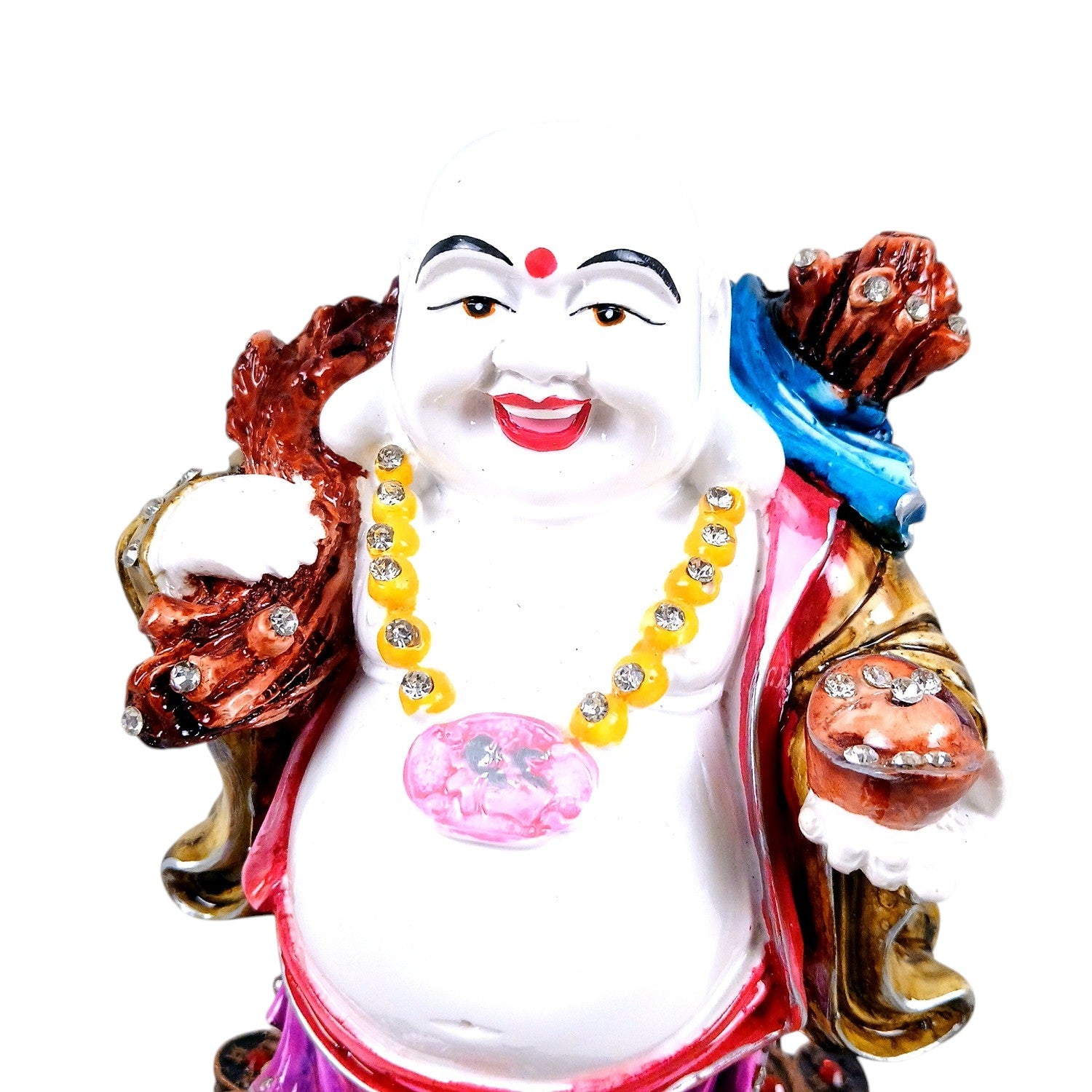 Laughing Buddha Showpiece with Rustic Look | Baby Monk Showpiece - For Home, Table & Office Decor & Gift | Feng Shui Decor - 9 Inch - Apkamart