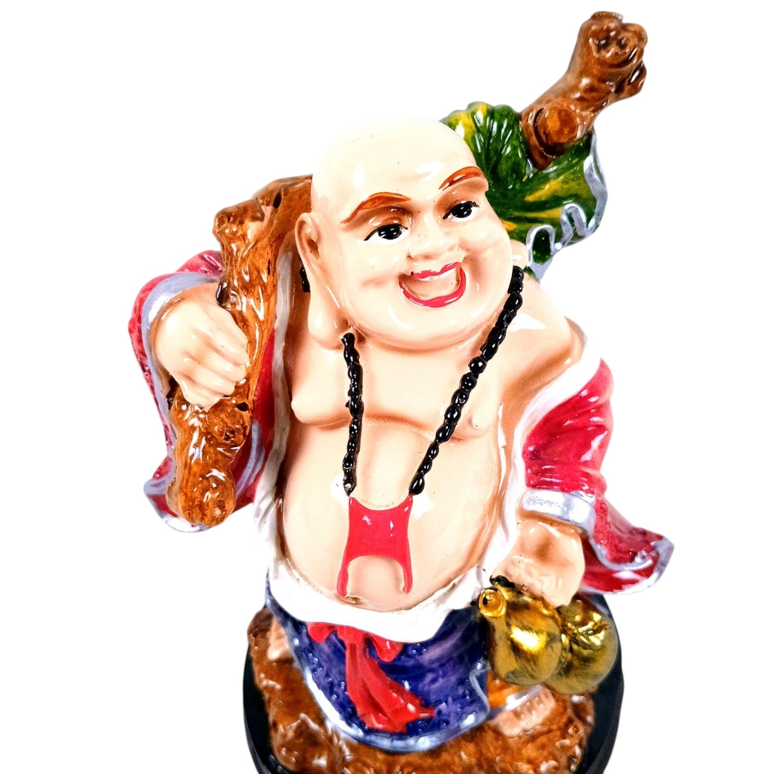 Buddhha Showpiece with Rustic Look | Feng Shui Decor - For Good Luck, Home, Table, Office Decor & Gift - 7 Inch - Apkamart