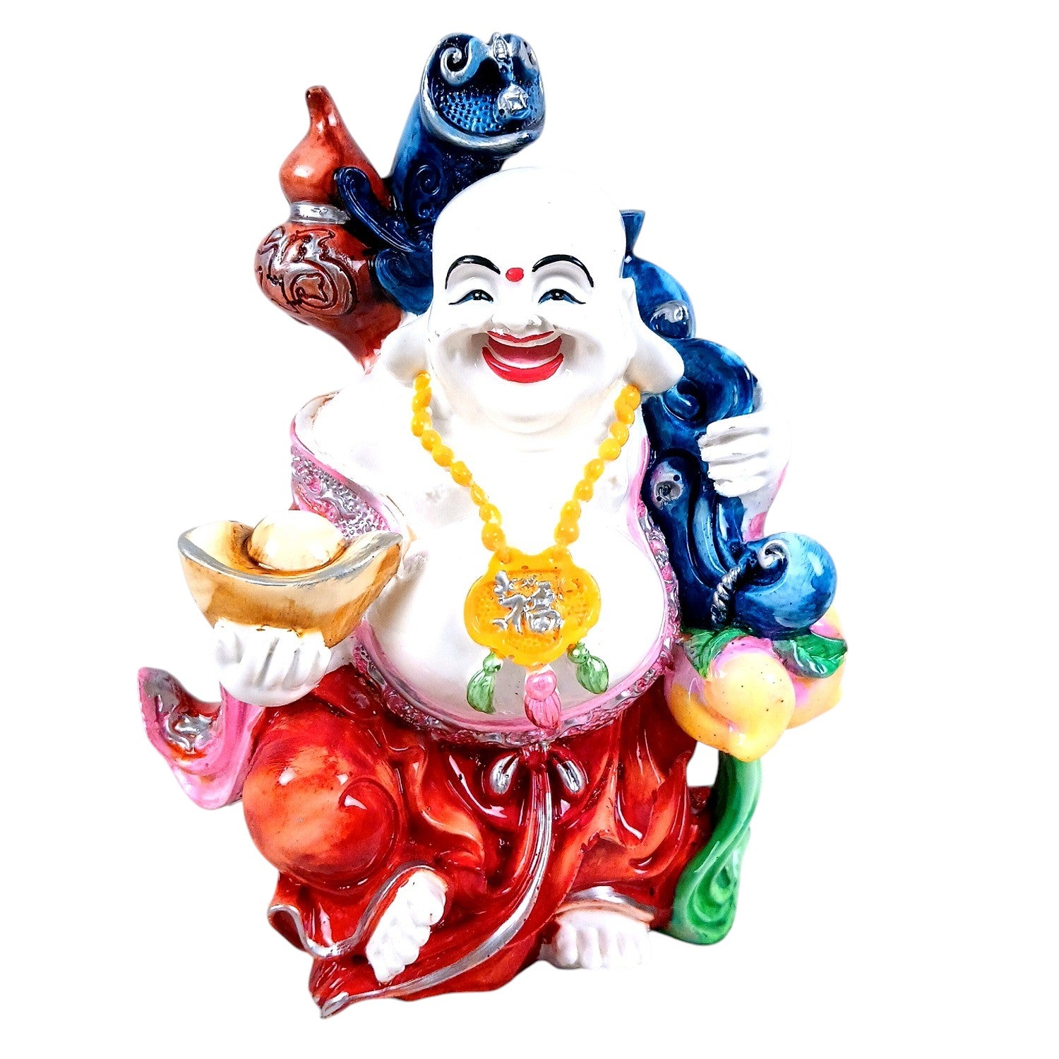 Laughing Buddha Showpiece with Rustic Look | Baby Monk Showpiece - For Home, Table & Office Decor & Gift | Feng Shui Decor - 8 Inch - Apkamart