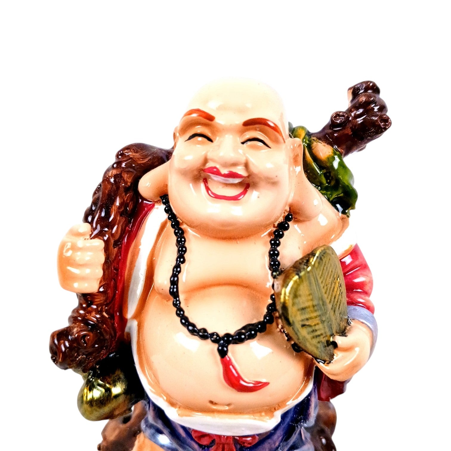 Laughing Buddha Statue | Monk Showpiece with Money Bag for Wealth, Good Luck, Money, Health and Prosperity - For Home, Table & Office Decor & Gift - 4 Inch - Apkamart