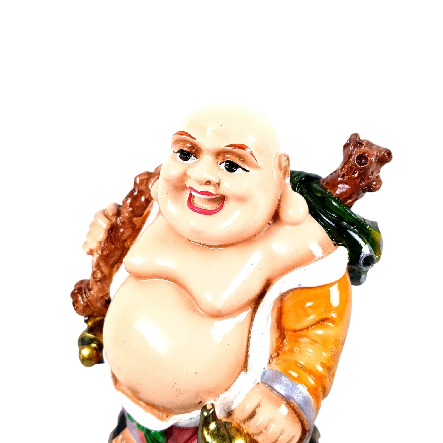 Laughing Buddha Statue | Buddha Showpiece with Money Bag for Wealth | For Good Luck, Home, Table & Office Decor & Gift - Symbol of wealth, good luck & prosperity - 5 Inch - Apkamart