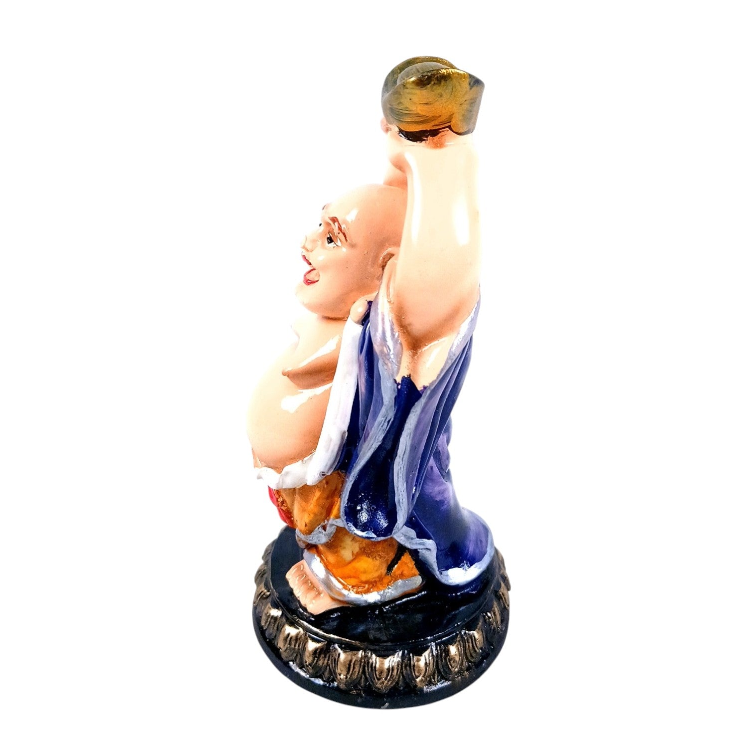 Laughing Buddha Statue with Bowl | Buddha Showpiece with Money Bag for Wealth | For Home, Table & Office Decor & Gift - Symbol of wealth, good luck & prosperity - 6 Inch - Apkamart