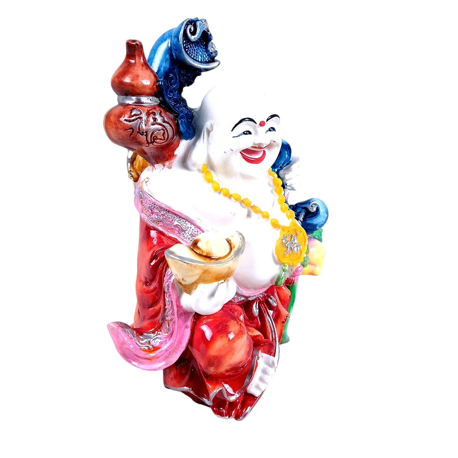 Laughing Buddha Showpiece with Rustic Look | Baby Monk Showpiece - For Home, Table & Office Decor & Gift | Feng Shui Decor - 8 Inch - Apkamart