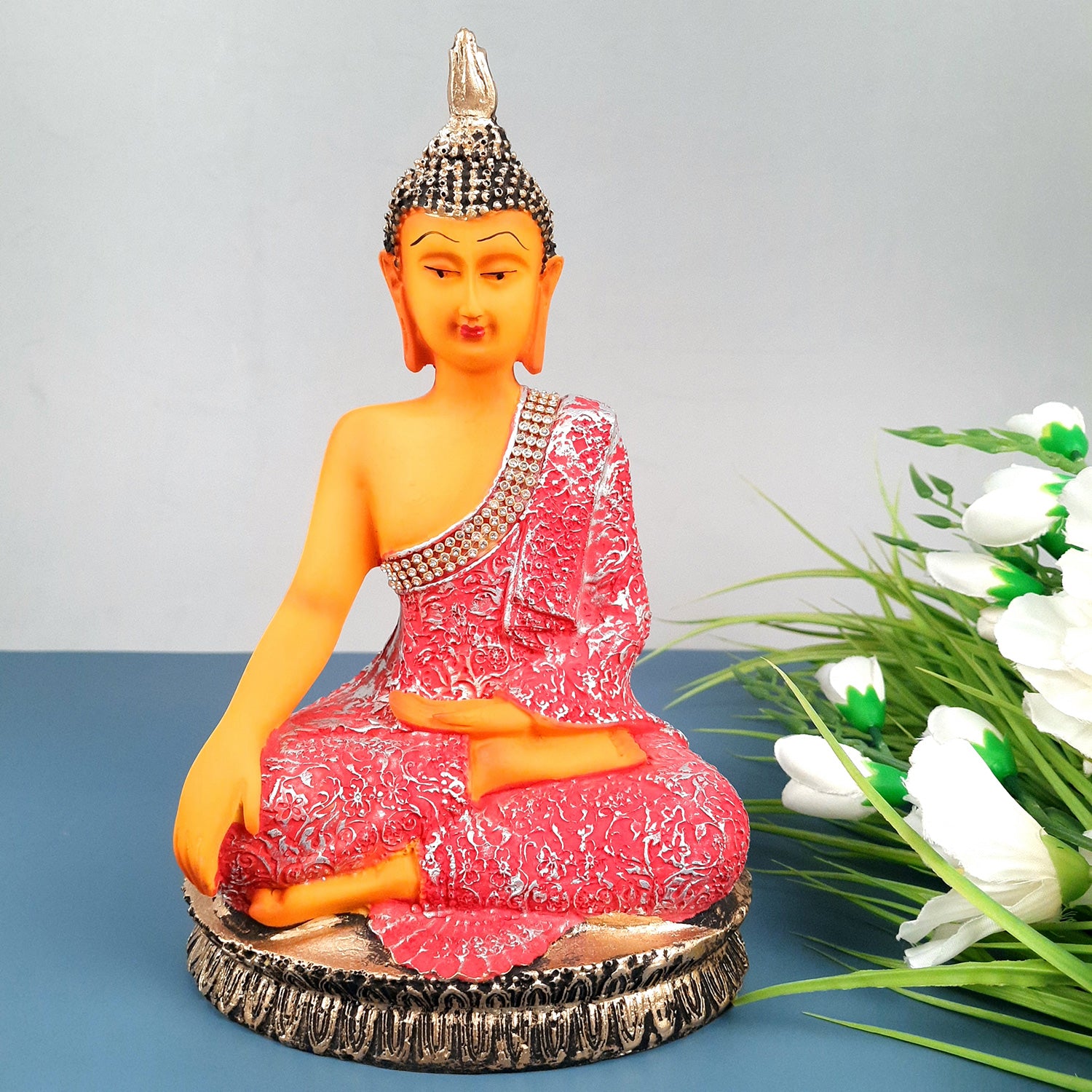 Buddha Statues | Lord Gautam Buddha Meditating Idol Showpiece - For Living room, Home, Table, Shelf, Office Desk, Garden Decor & Gift- 10 Inch