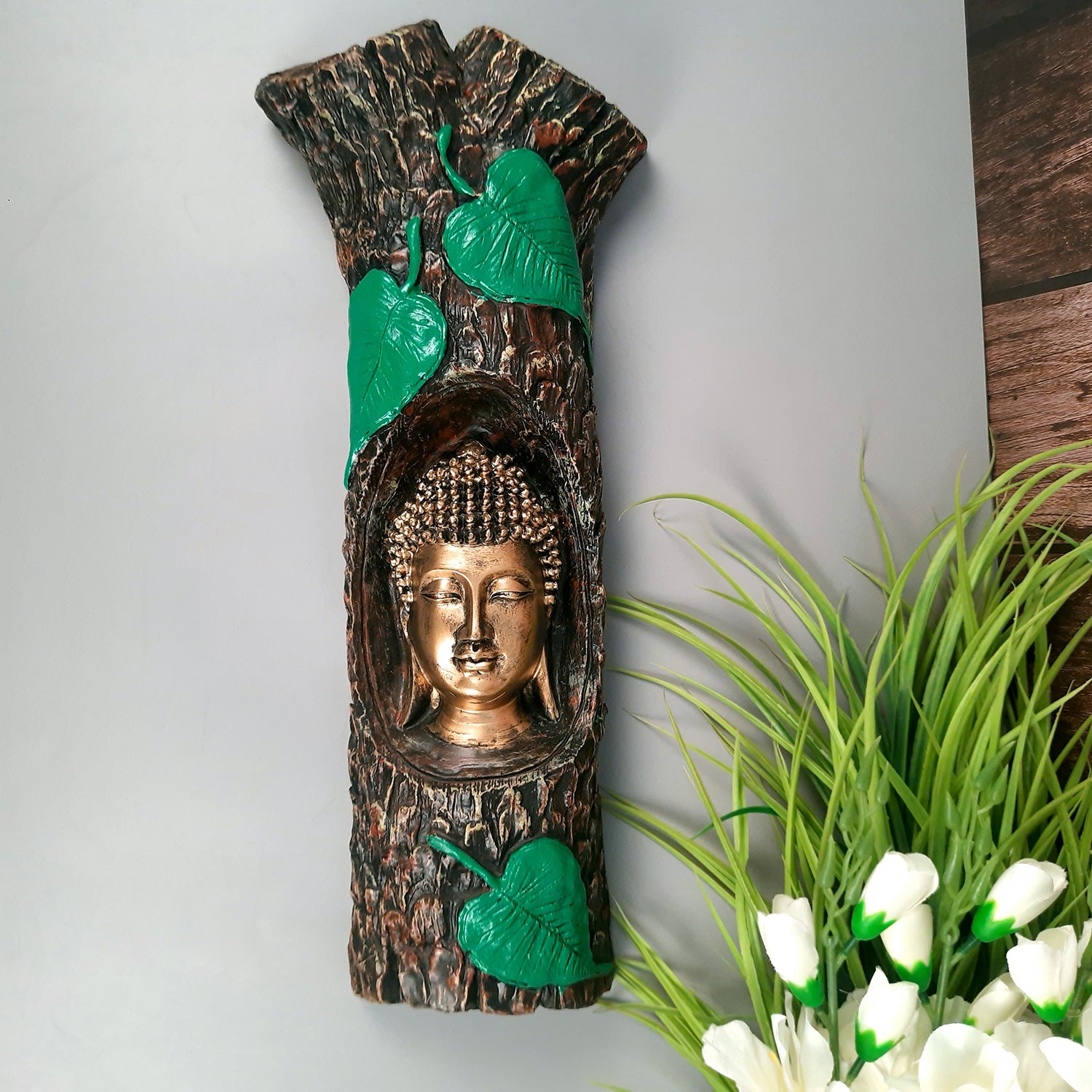 Buddha Head Statue | Buddha Showpiece - For Living room, Home, Table, Shelf, Office Decor | Housewarming & Birthday Gift - Apkamart #Size_18 Inch