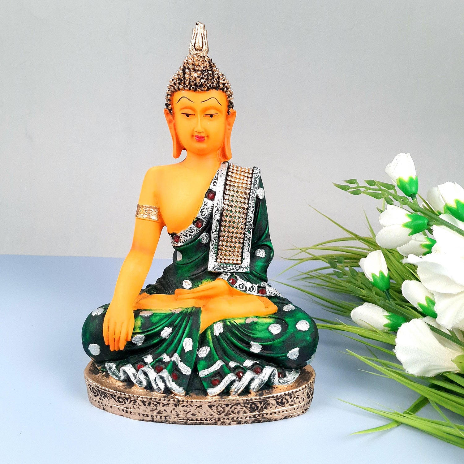 Buddha Showpiece - for Home & Garden Decor - 10 Inch - ApkaMart