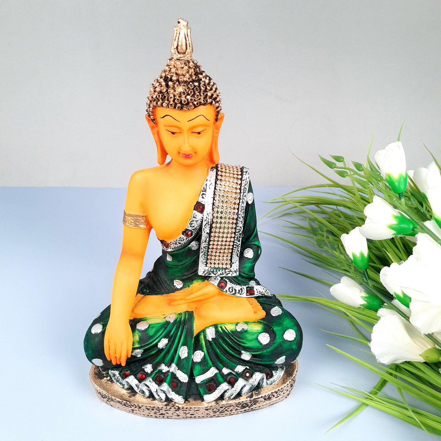 Buddha Showpiece - for Home & Garden Decor - 10 Inch - ApkaMart