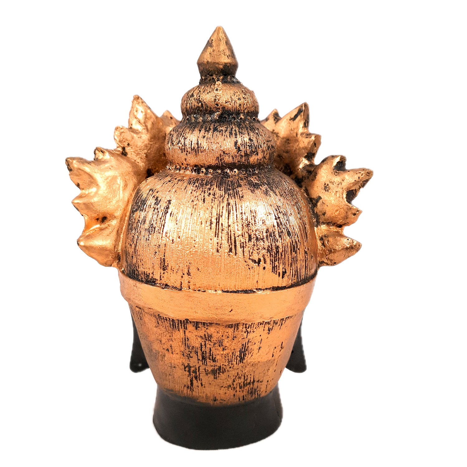 Buddha Head Statue with Rustic Look | Lord Gautam Buddha Showpiece - For Living room, Home, Table, Shelf, Office Decor & Gift - 8 Inch - apkamart #Color_Black