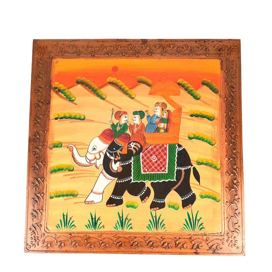 Wood Chowki Bajot - For Lower Seating & Home Decoration - 18 Inch - Apkamart #Style_Pack of 2