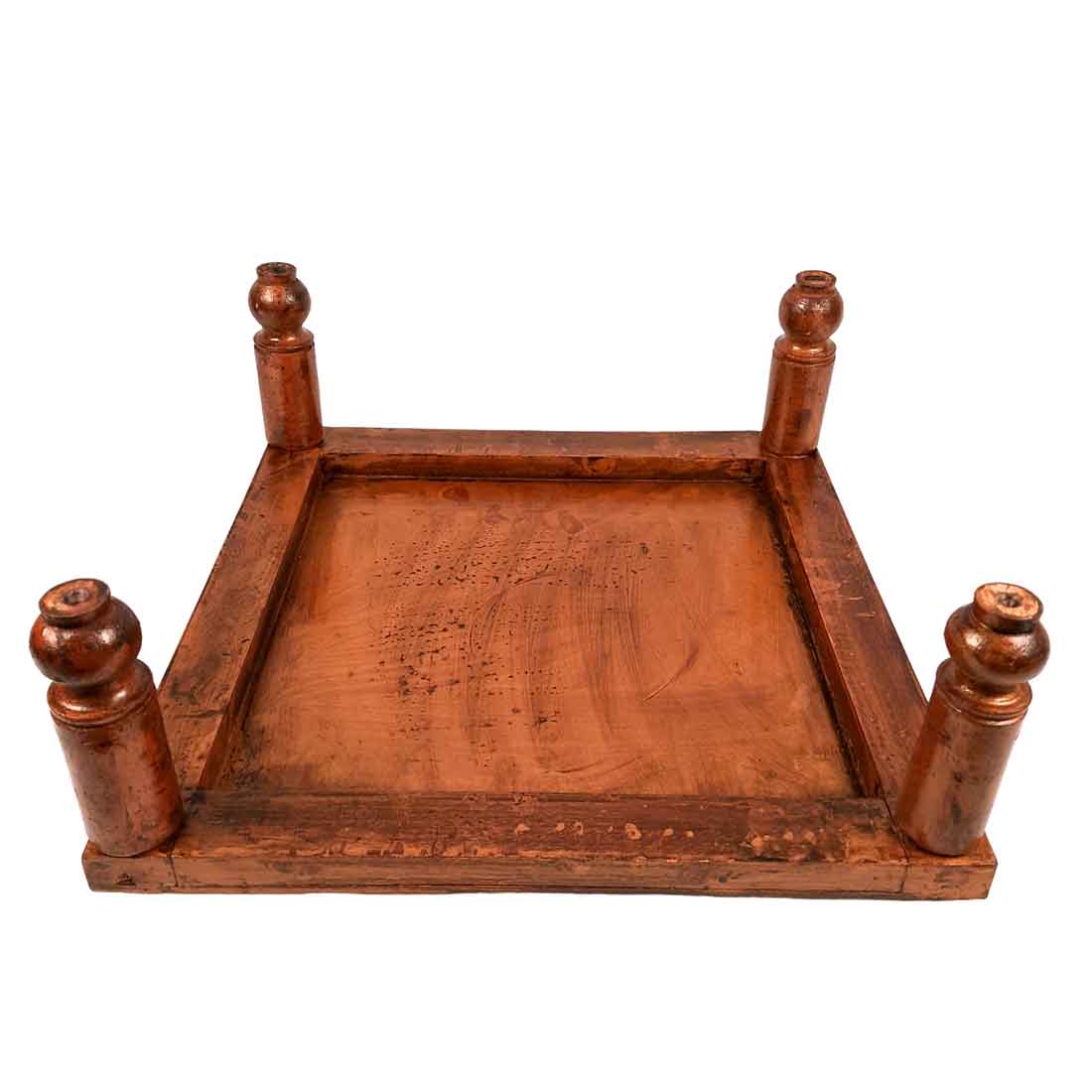 Wood Chowki Bajot - For Lower Seating & Home Decoration - 18 Inch - Apkamart #Style_Pack of 2