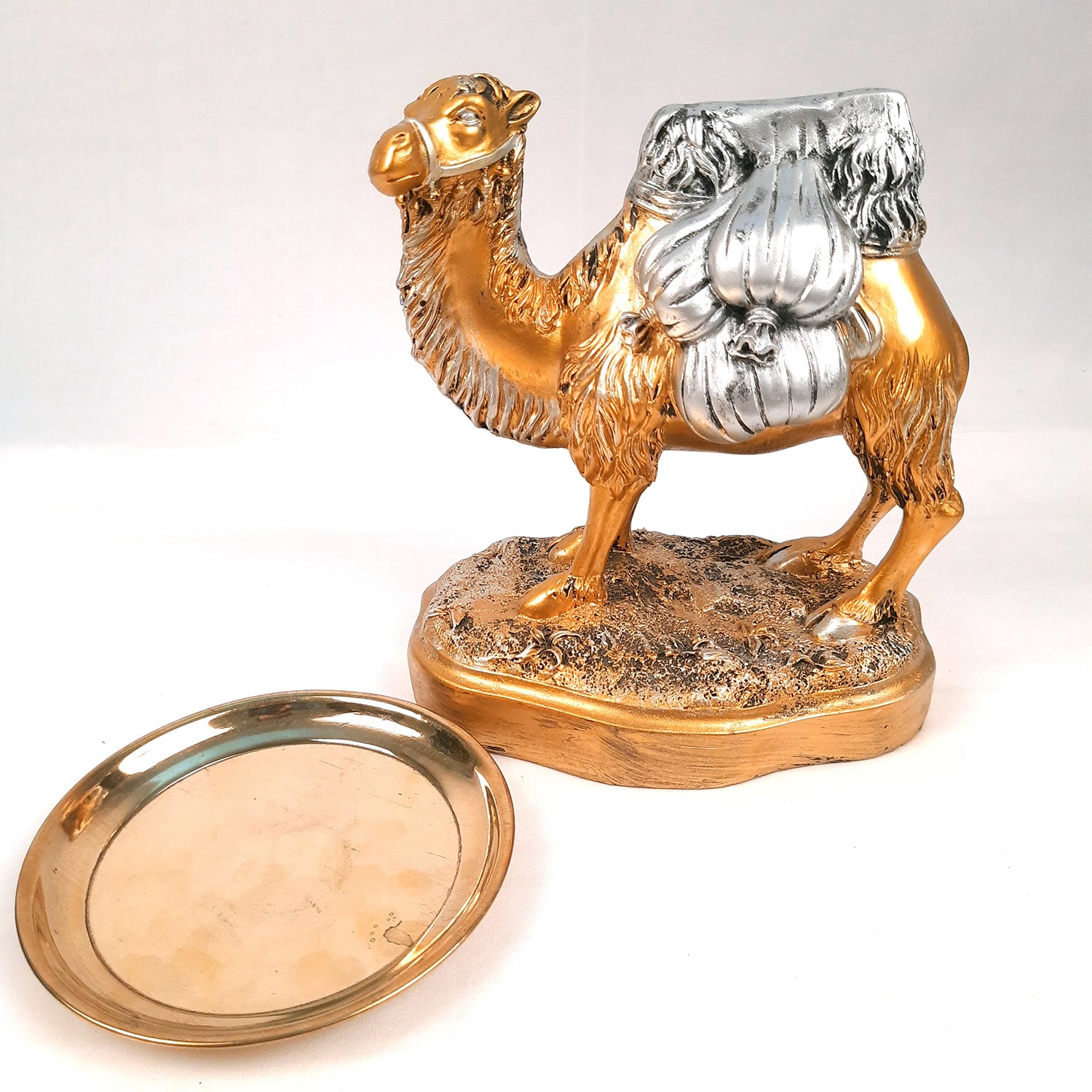 Camel Showpiece With Detachable Tray | Camel Statue | Decorative Items - for Home, Table, Living Room, Corner Decor & Gifts - 8 Inch - Apkamart #Color_Brown