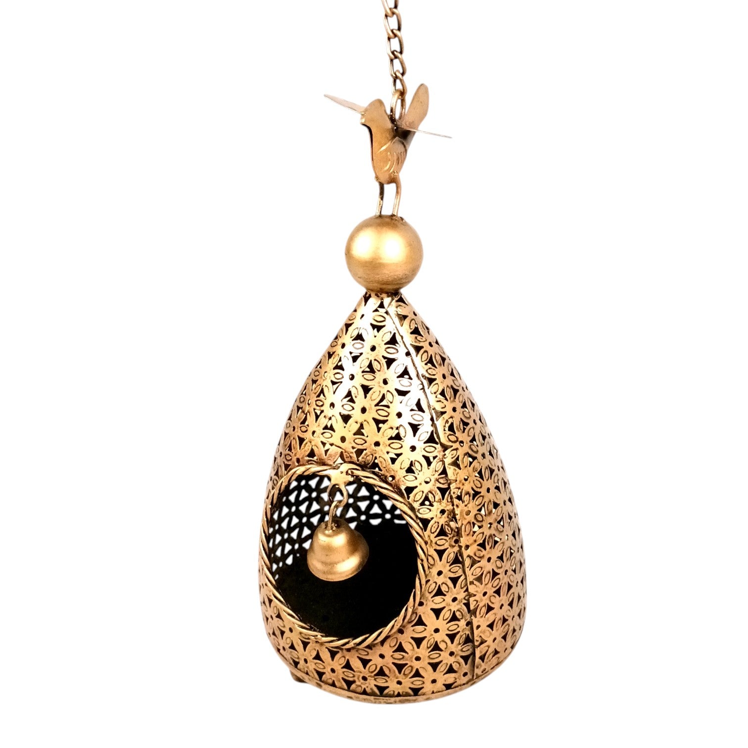 Hanging Tea Light Candle Holder | Decorative Hanging Lantern with Cutwork Design – Shadow Effect Candle Stand for Home Decor, Living Room & Festive Decoration,Diwali - 21 Inch - Apkamart