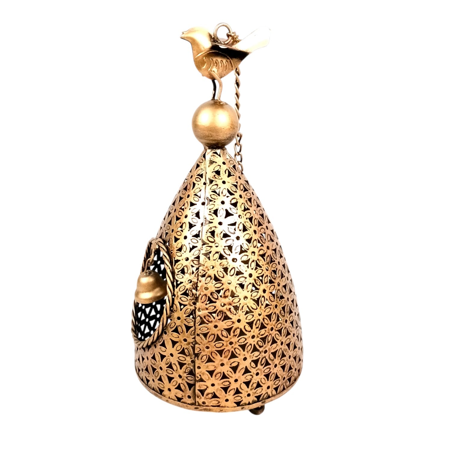 Hanging Tea Light Candle Holder | Decorative Hanging Lantern with Cutwork Design – Shadow Effect Candle Stand for Home Decor, Living Room & Festive Decoration,Diwali - 21 Inch - Apkamart