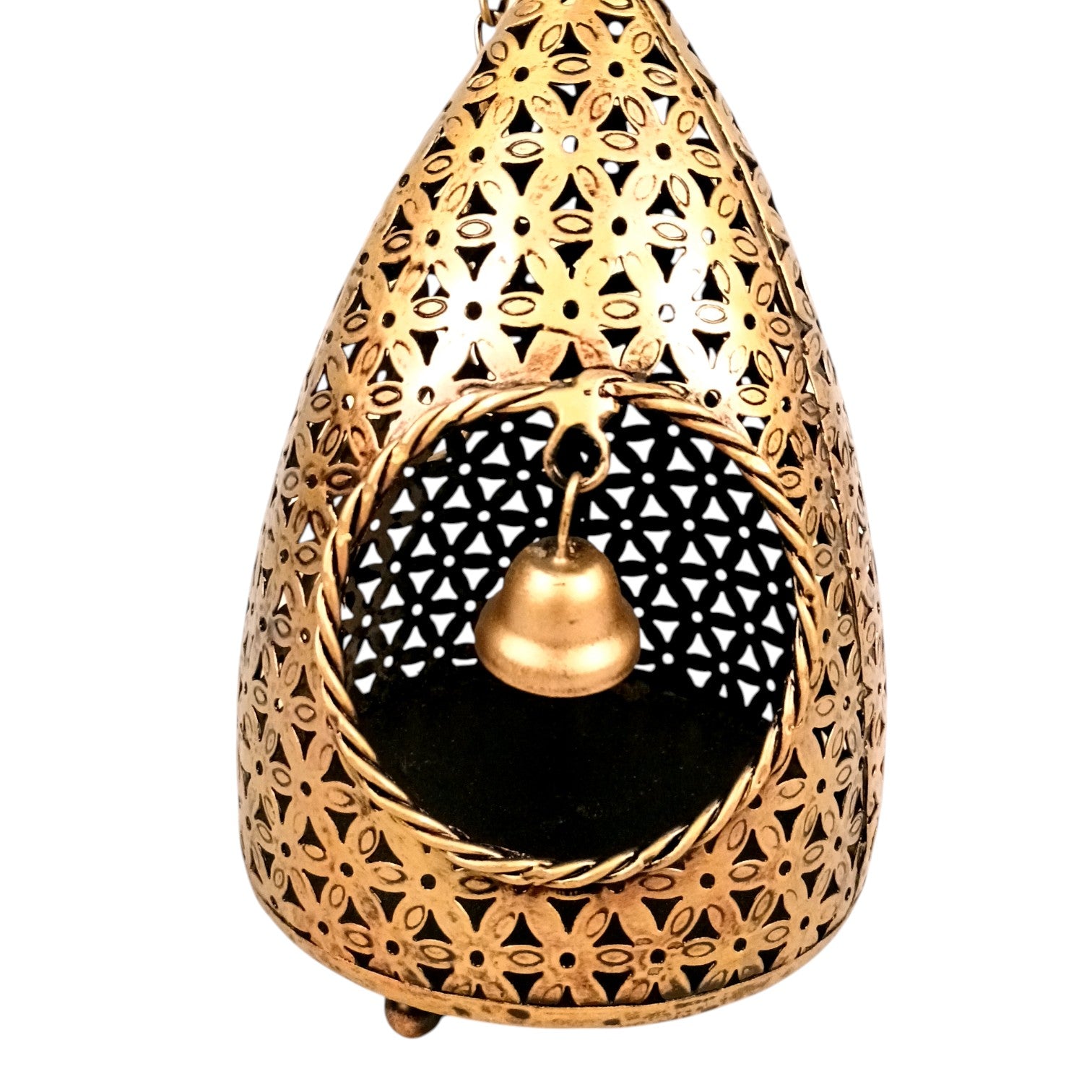 Hanging Tea Light Candle Holder | Decorative Hanging Lantern with Cutwork Design – Shadow Effect Candle Stand for Home Decor, Living Room & Festive Decoration,Diwali - 21 Inch - Apkamart