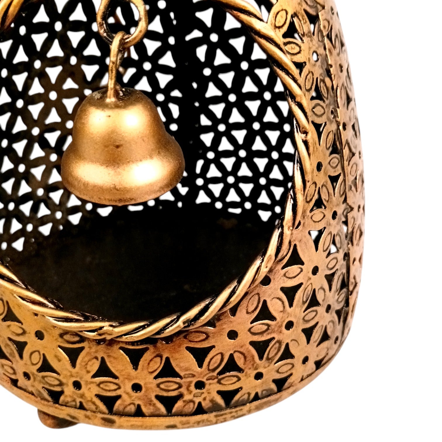 Hanging Tea Light Candle Holder | Decorative Hanging Lantern with Cutwork Design – Shadow Effect Candle Stand for Home Decor, Living Room & Festive Decoration,Diwali - 21 Inch - Apkamart