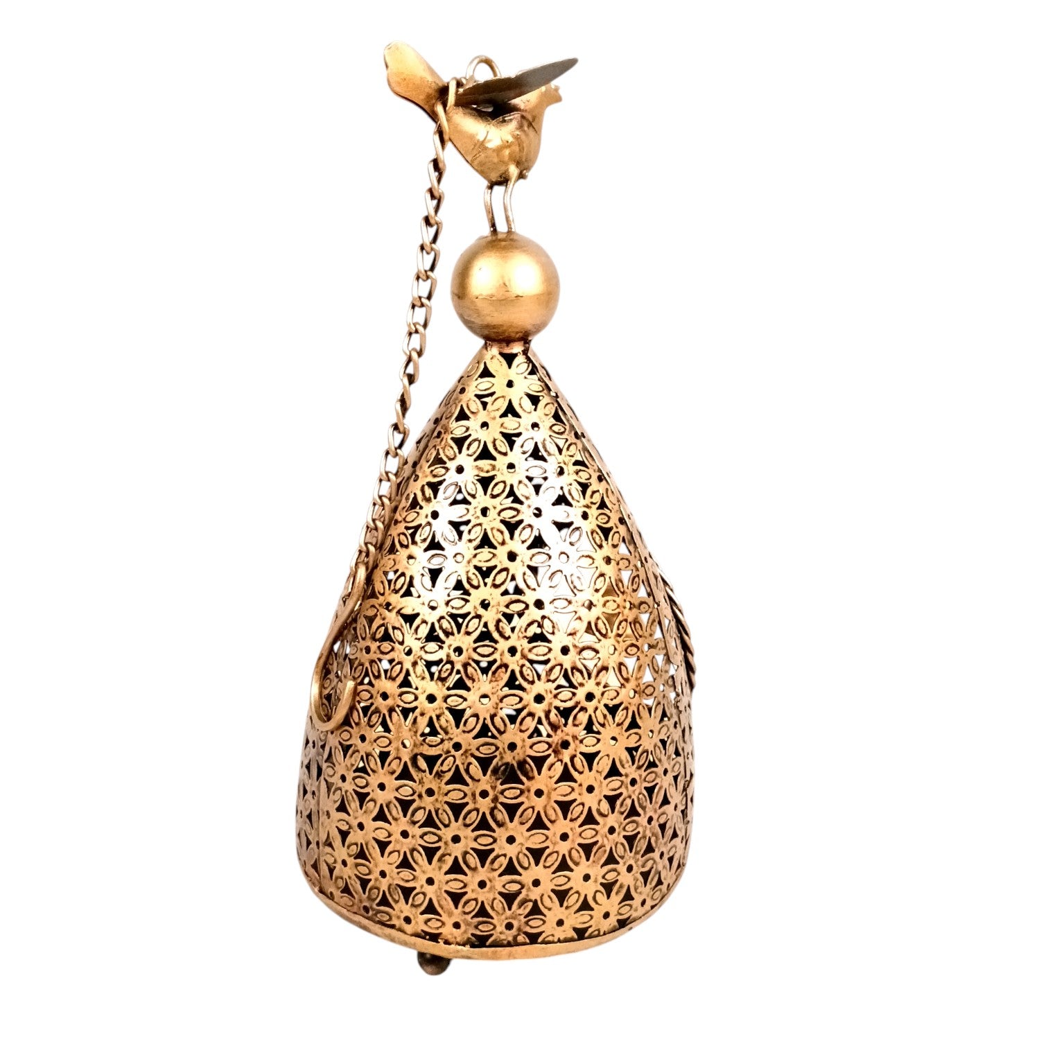 Hanging Tea Light Candle Holder | Decorative Hanging Lantern with Cutwork Design – Shadow Effect Candle Stand for Home Decor, Living Room & Festive Decoration,Diwali - 21 Inch - Apkamart