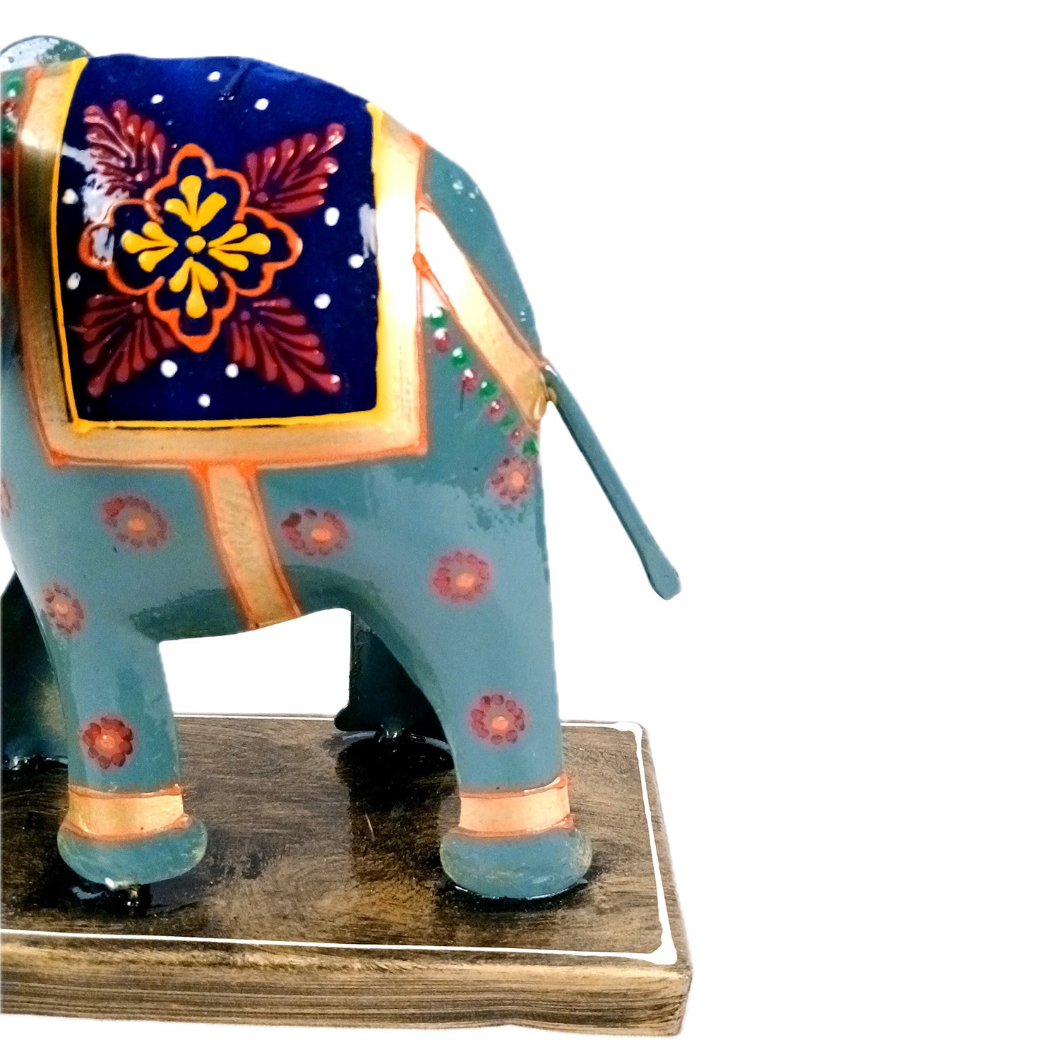 Elephant Tea Light Stand Showpiece | Decorative Candle Tealight Holder - For Home, Table, Living Room Decor | For Festival Decoration & Gifts - 13 Inch (Pack Of 2) - Apkamart