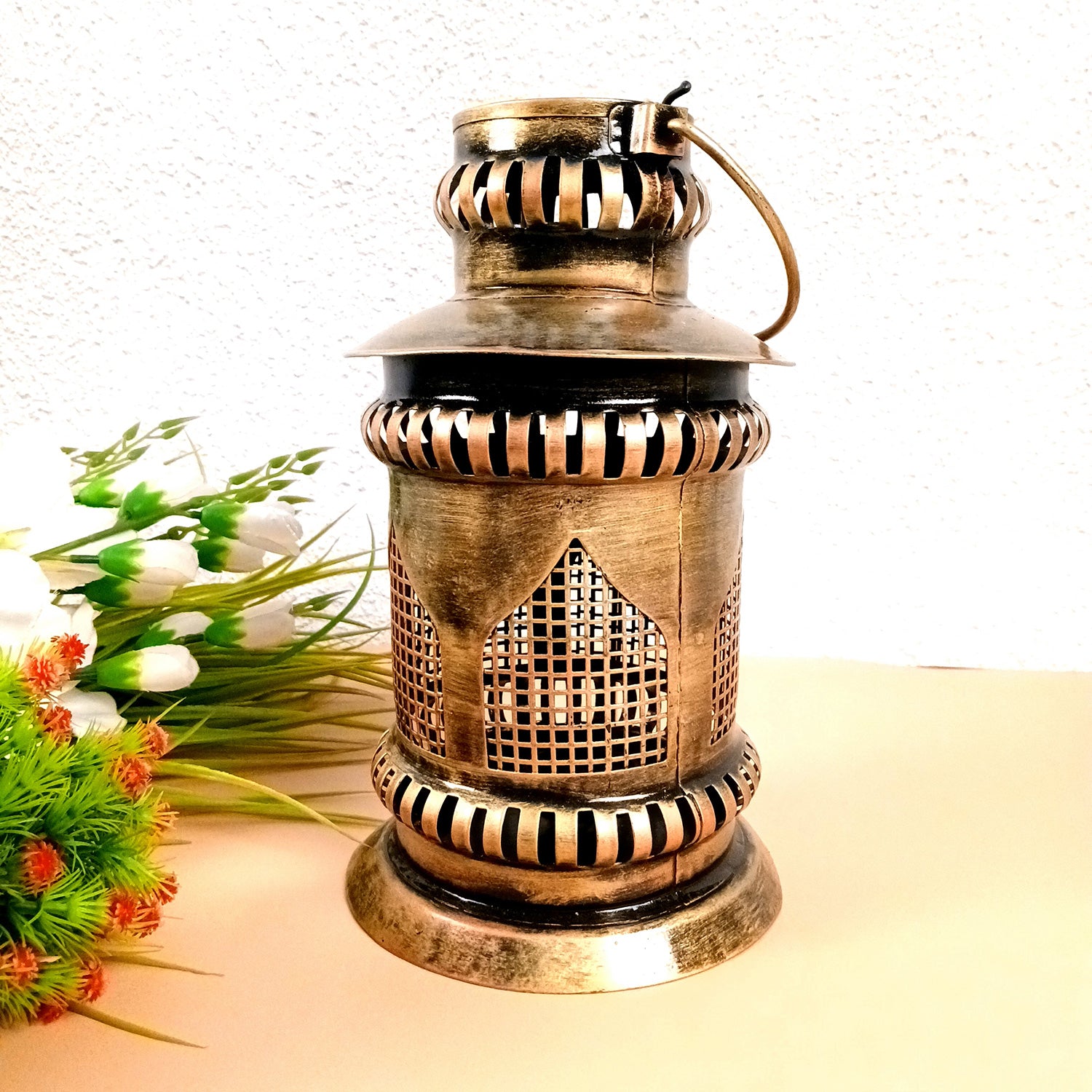 Lantern Candle Holder Hanging | TeaLight Holders - For Home, Table, Living Room, Dining room, Bedroom Decor | For Diwali Decoration & Gifts - 17 Inch - Apkamart
