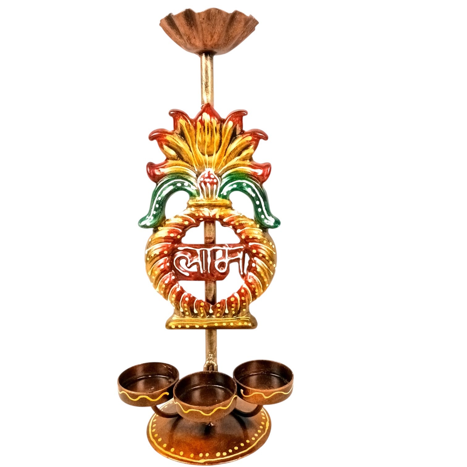 Candle Holder Shubh & Labh Combo | Decorative Tealight Holders for Home Decor | Festival Candle Stand for Living Room, Puja Room & Gifting - 12 Inch (Set of 2) - Apkamart