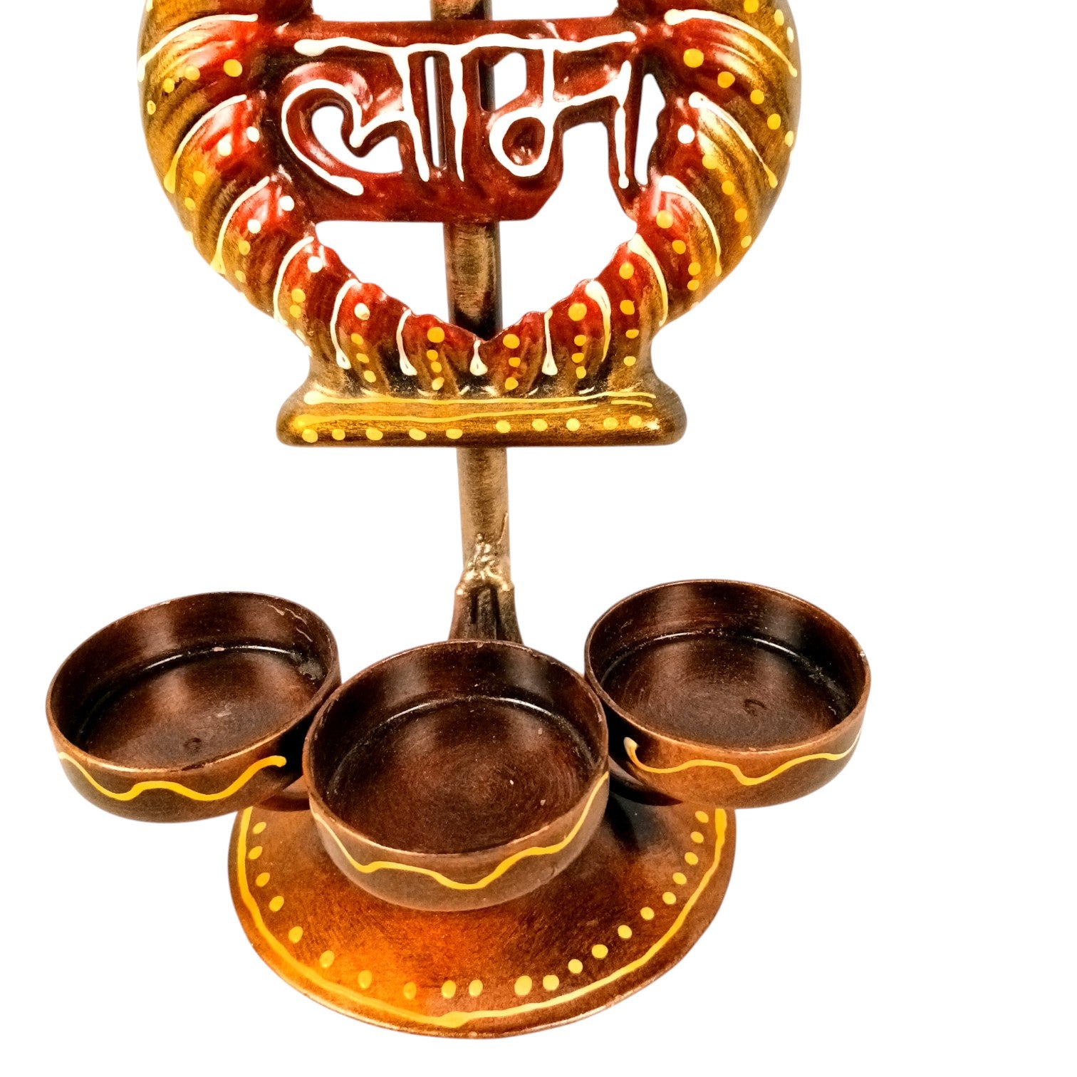 Candle Holder Shubh & Labh Combo | Decorative Tealight Holders for Home Decor | Festival Candle Stand for Living Room, Puja Room & Gifting - 12 Inch (Set of 2) - Apkamart