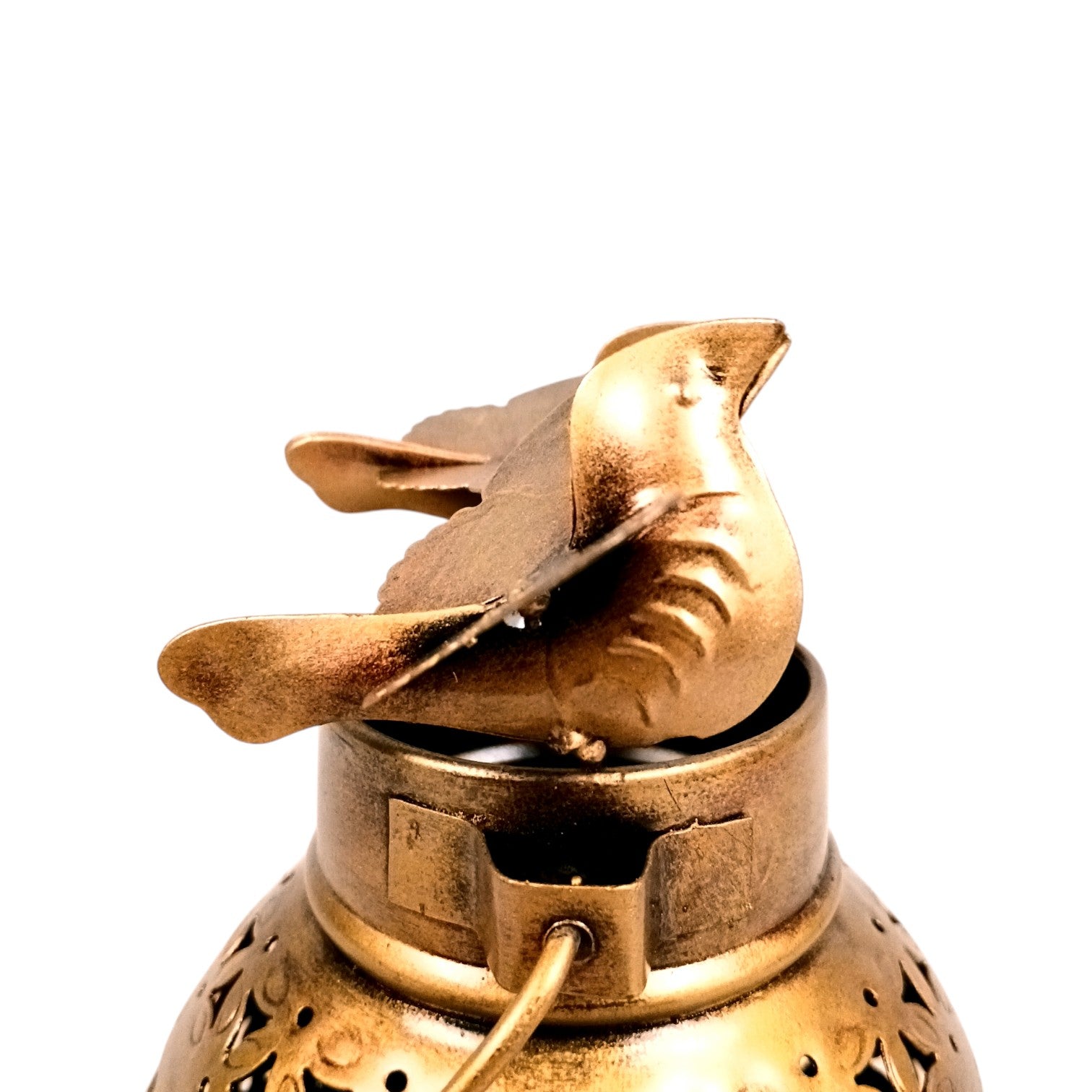 Decorative Hanging Tea Light Lantern with Cutwork Design | Shadow Effect Candle Stand for Home, Living Room & Festive Decoration- Candle Holder Combo – 9 Inch (Set Of 2) - Apkamart