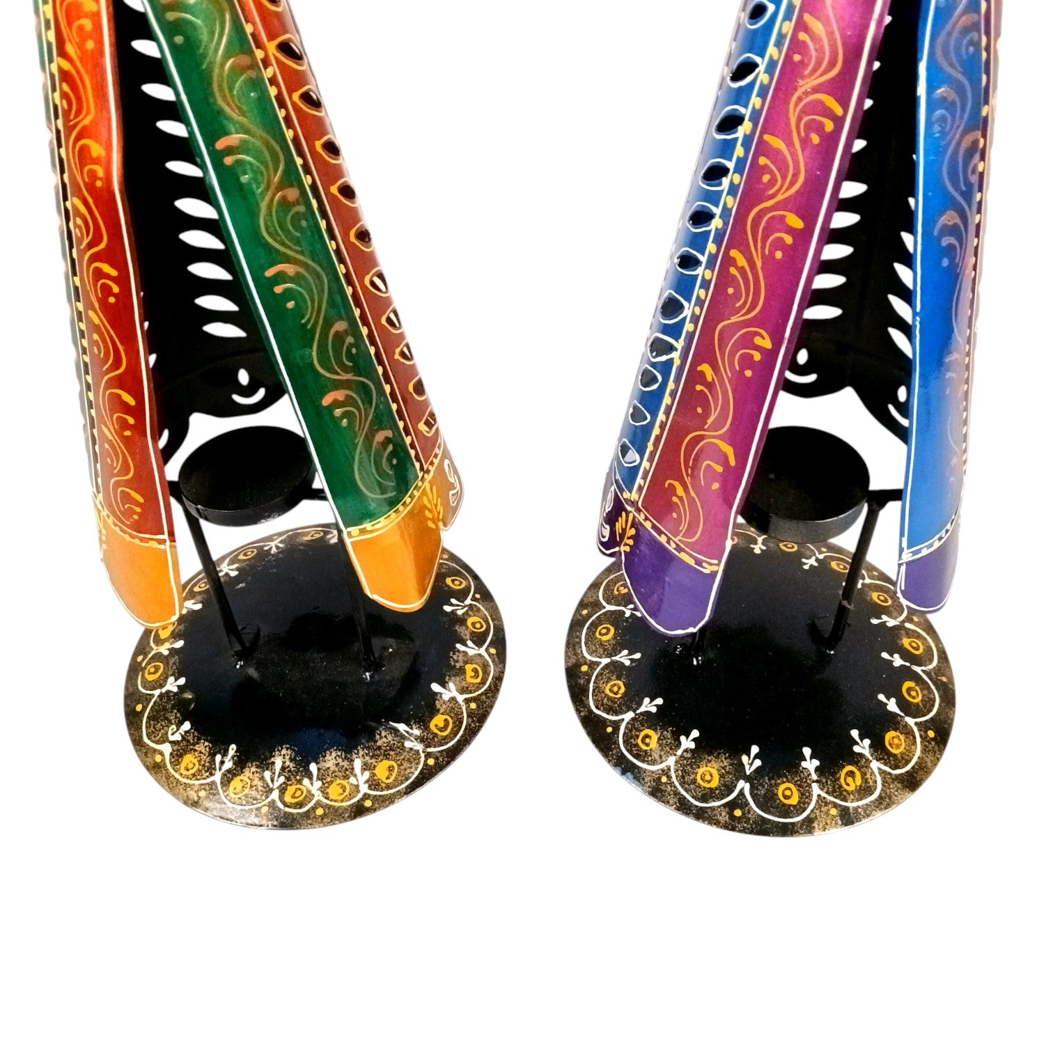 Ladies Showpiece Candle Holder Set | Decorative Metal Tealight Holder Figurines for Home Decor, Living Room, Bedroom & Gifting - 27 Inch (Set Of 2) - Apkamart