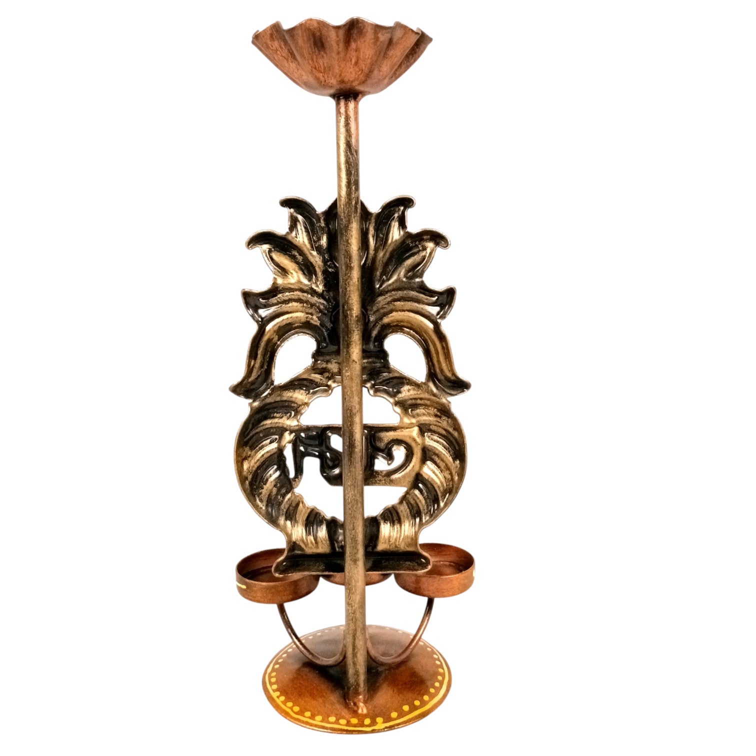 Candle Holder Shubh & Labh Combo | Decorative Tealight Holders for Home Decor | Festival Candle Stand for Living Room, Puja Room & Gifting - 12 Inch (Set of 2) - Apkamart