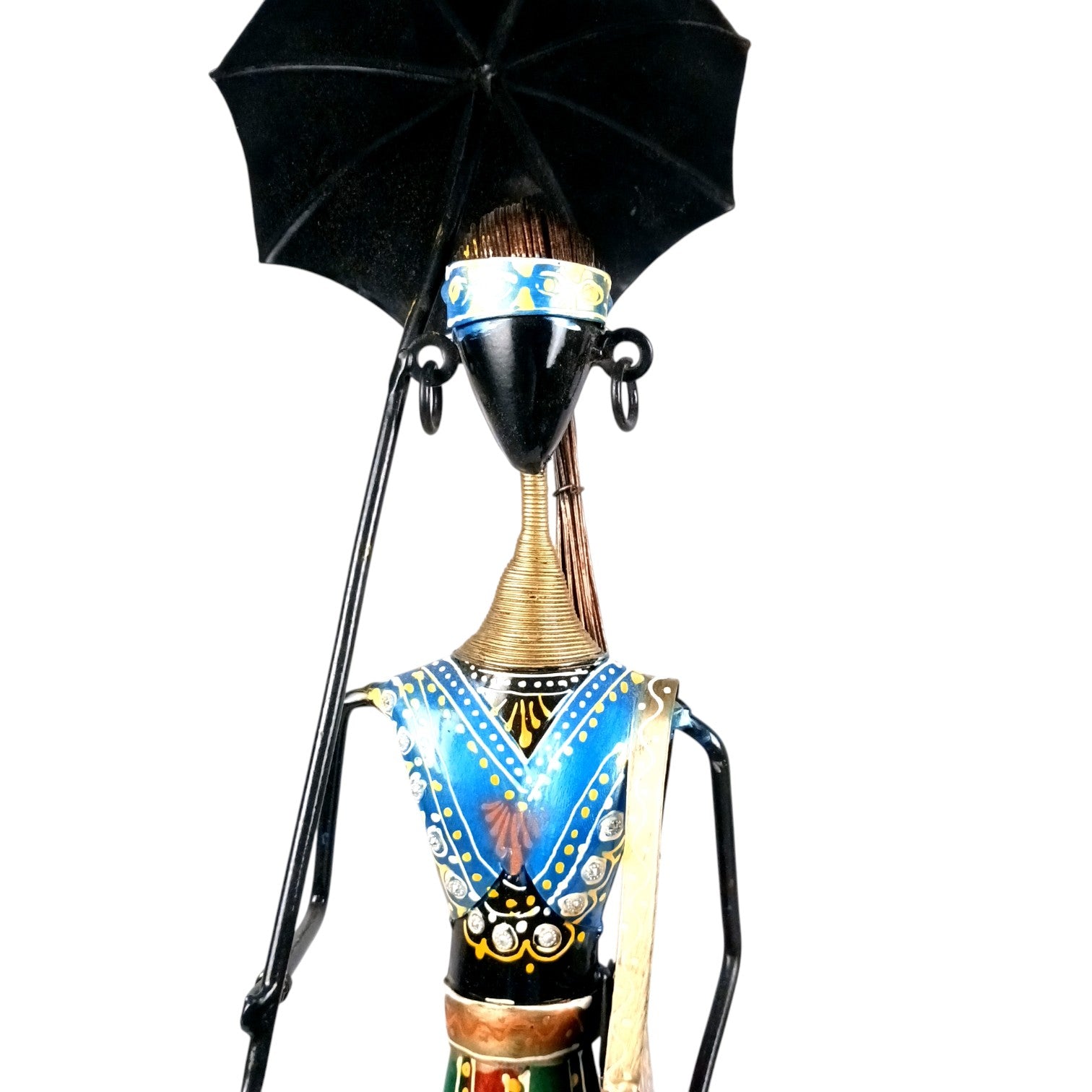 Ladies Showpiece Candle Holder Set | Decorative Metal Tealight Holder Figurines for Home Decor, Living Room, Bedroom & Gifting - 27 Inch (Set Of 2) - Apkamart