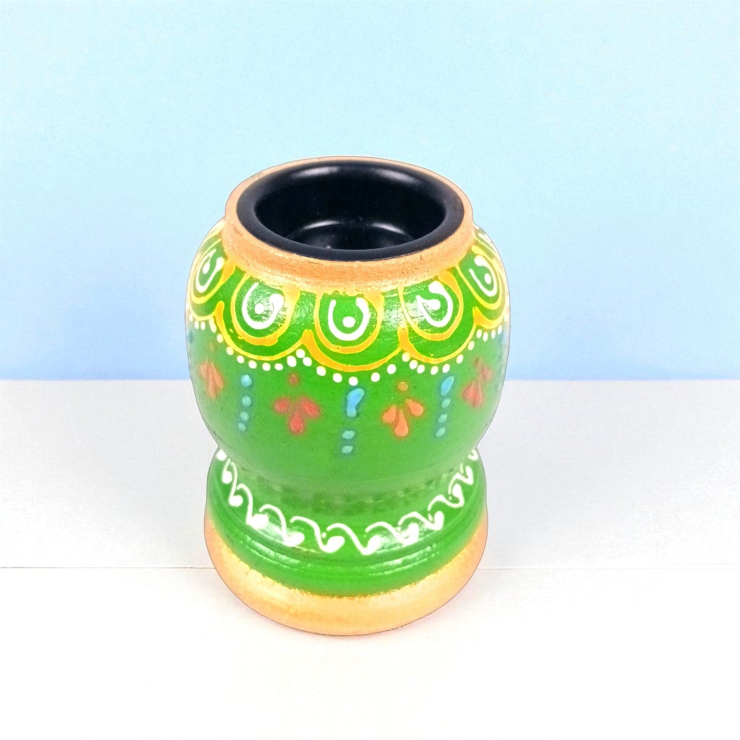 Handmade Candle Holder | Decorative Candle Stand for Home Decor, Living Room, Festive & Diwali Decoration | Tea Light Holder for Gift & Table Centerpiece - 4 Inch - Apkamart