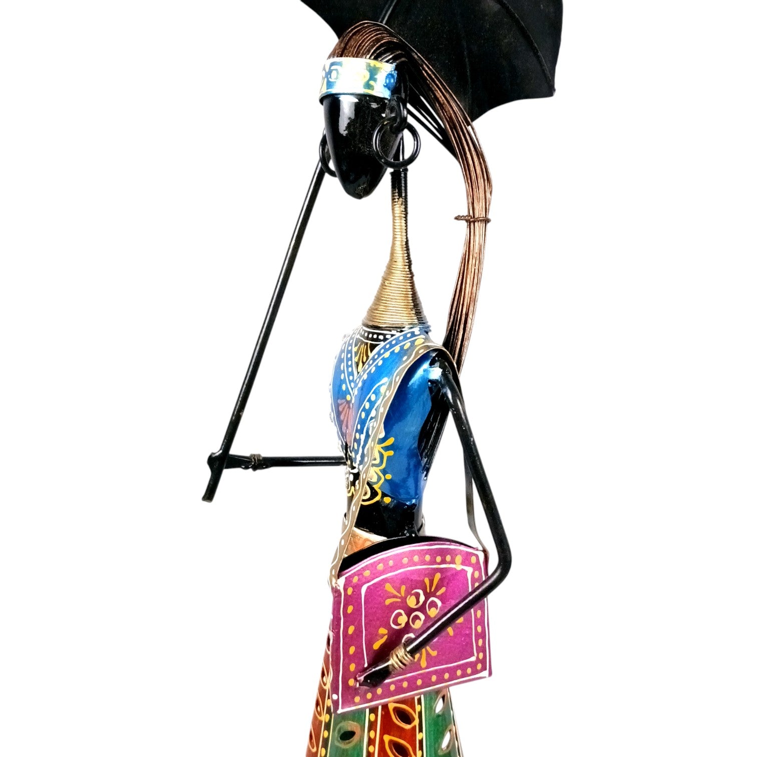 Ladies Showpiece Candle Holder Set | Decorative Metal Tealight Holder Figurines for Home Decor, Living Room, Bedroom & Gifting - 27 Inch (Set Of 2) - Apkamart