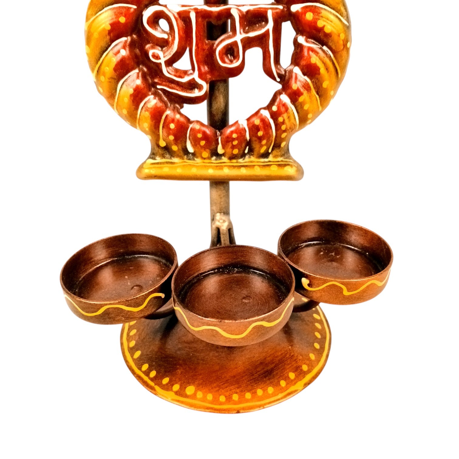 Candle Holder Shubh & Labh Combo | Decorative Tealight Holders for Home Decor | Festival Candle Stand for Living Room, Puja Room & Gifting - 12 Inch (Set of 2) - Apkamart