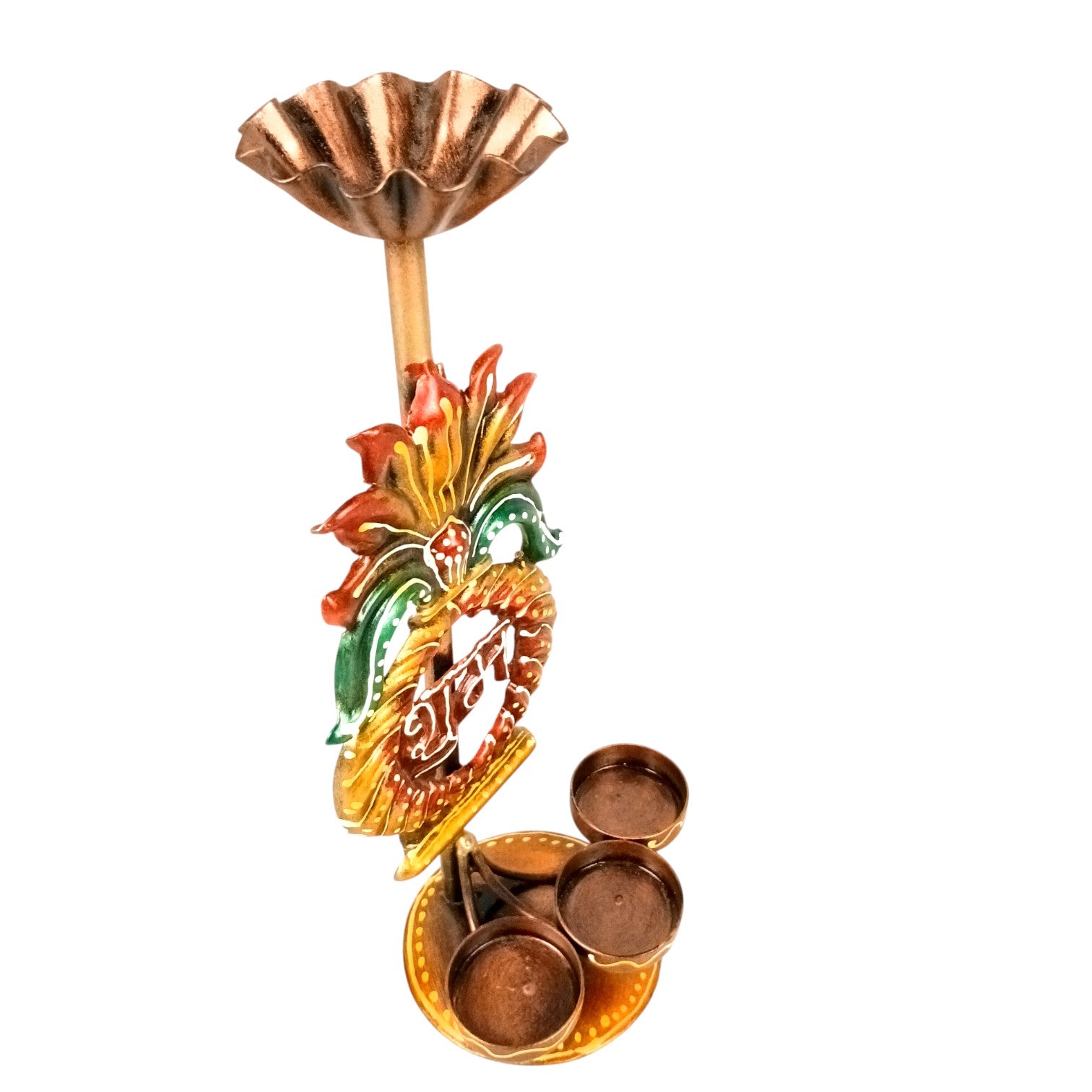 Candle Holder Shubh & Labh Combo | Decorative Tealight Holders for Home Decor | Festival Candle Stand for Living Room, Puja Room & Gifting - 12 Inch (Set of 2) - Apkamart