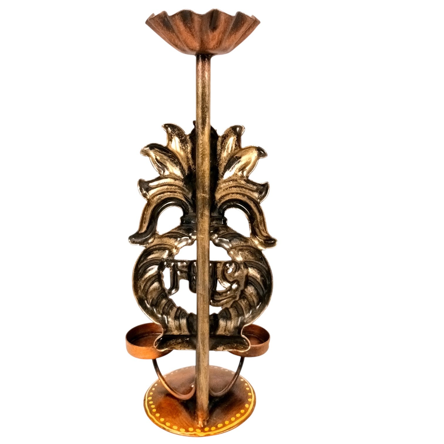 Candle Holder Shubh & Labh Combo | Decorative Tealight Holders for Home Decor | Festival Candle Stand for Living Room, Puja Room & Gifting - 12 Inch (Set of 2) - Apkamart