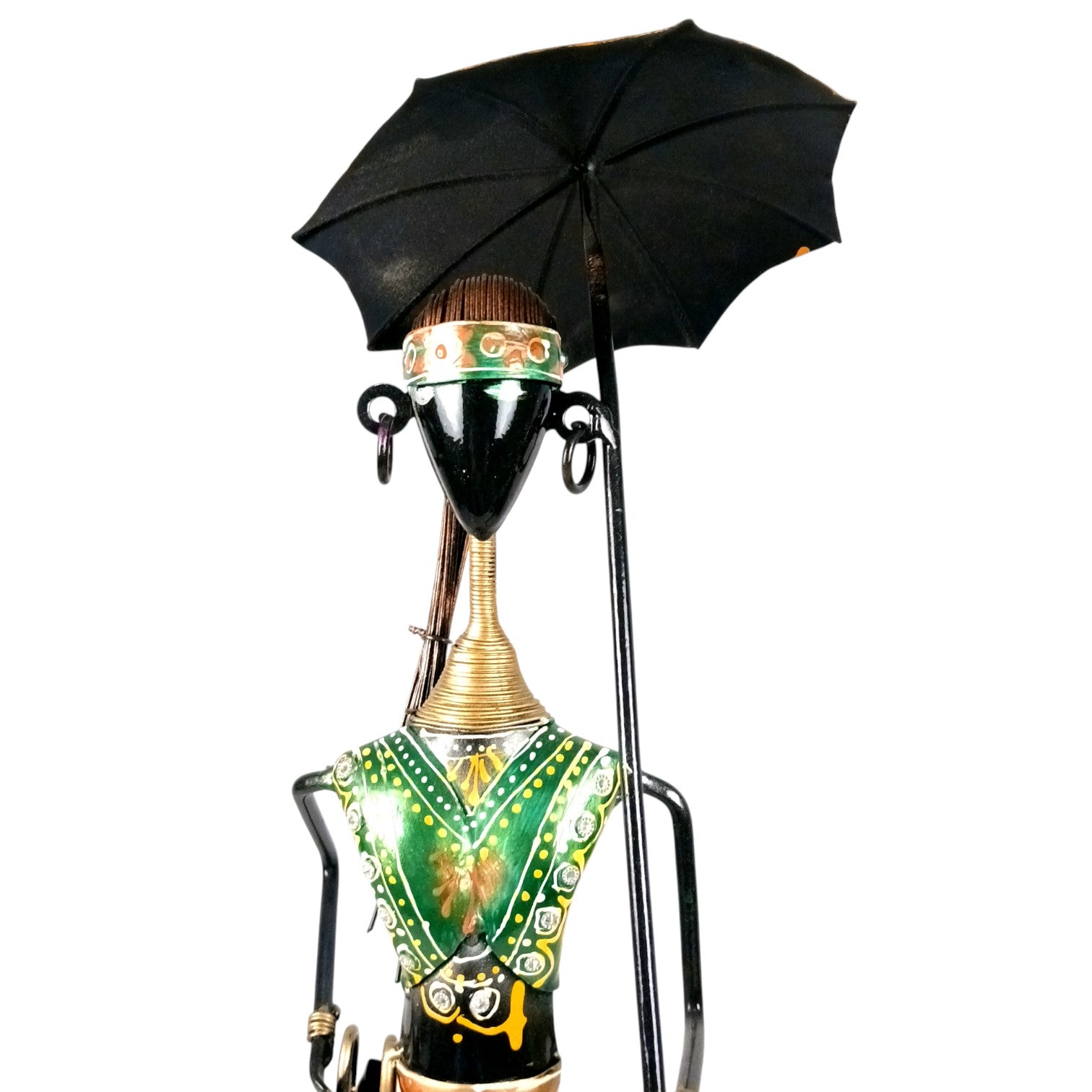 Ladies Showpiece Candle Holder Set | Decorative Metal Tealight Holder Figurines for Home Decor, Living Room, Bedroom & Gifting - 27 Inch (Set Of 2) - Apkamart