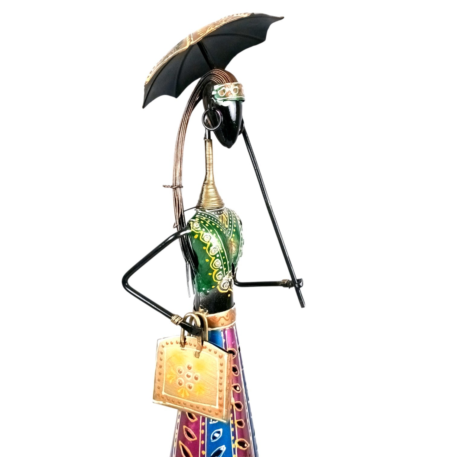 Ladies Showpiece Candle Holder Set | Decorative Metal Tealight Holder Figurines for Home Decor, Living Room, Bedroom & Gifting - 27 Inch (Set Of 2) - Apkamart