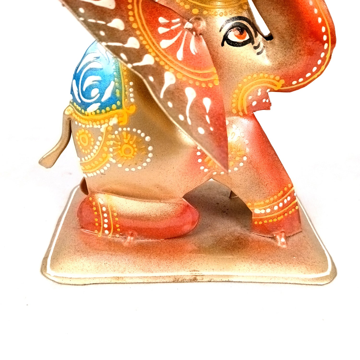 Elephant Tea Light Stand Showpiece | Decorative Candle Tealight Holder - for Home, Table, Living Room Decor | for Festival Decoration & Gifts - 6 Inch - Apkamart