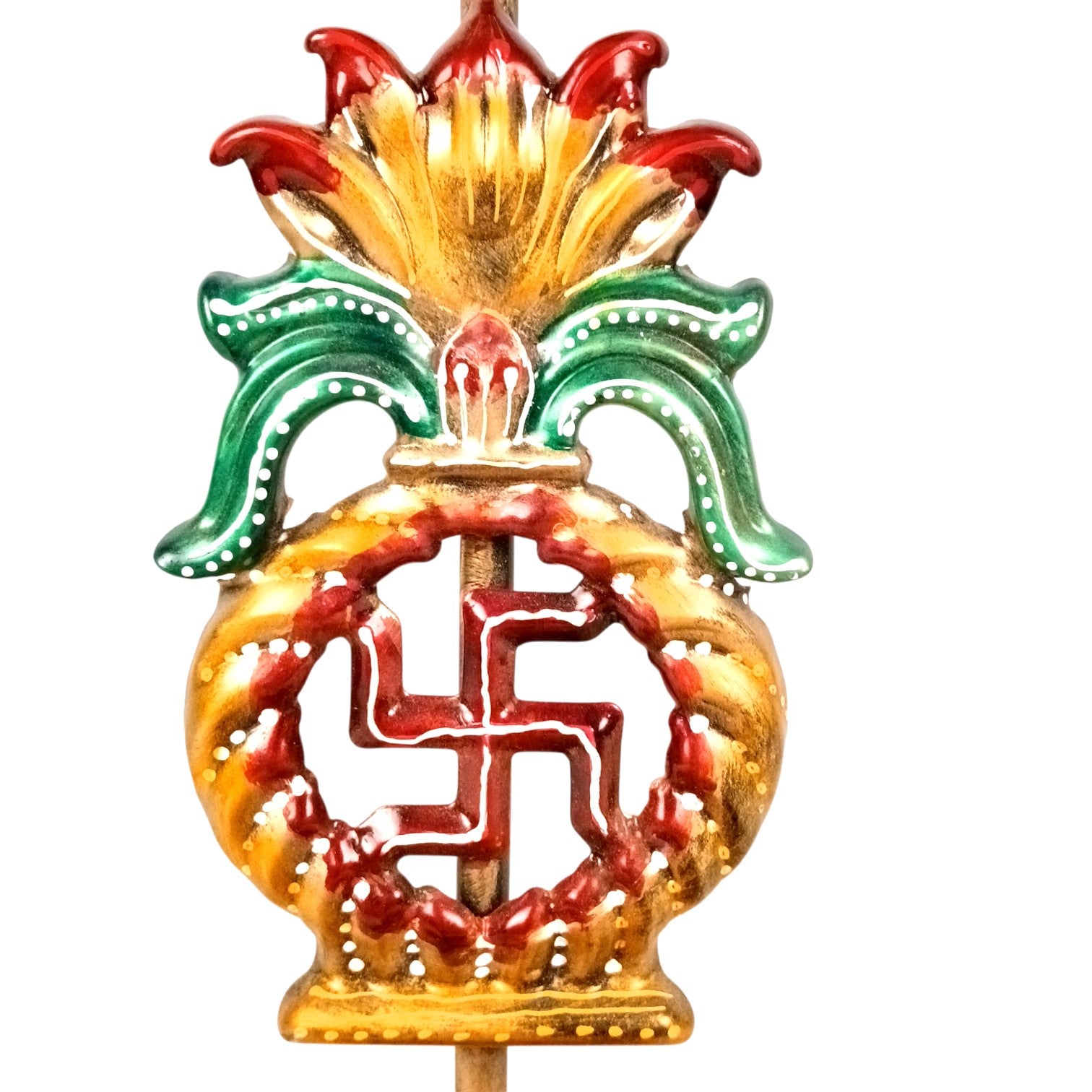 Candle Holder Swastik Design | Decorative Tealight Holder for Home Decor | Festival Candle Stand for Puja Room, Living Room & Gifting - 12 Inch - Apkamart