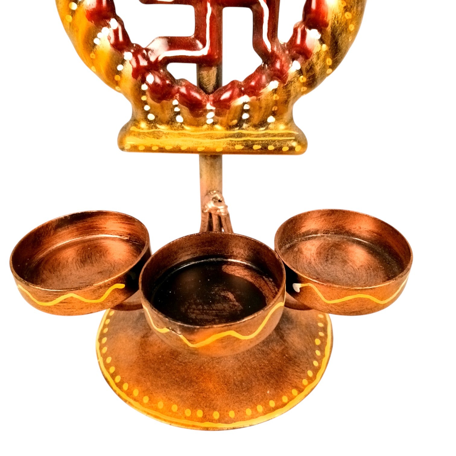 Candle Holder Swastik Design | Decorative Tealight Holder for Home Decor | Festival Candle Stand for Puja Room, Living Room & Gifting - 12 Inch - Apkamart