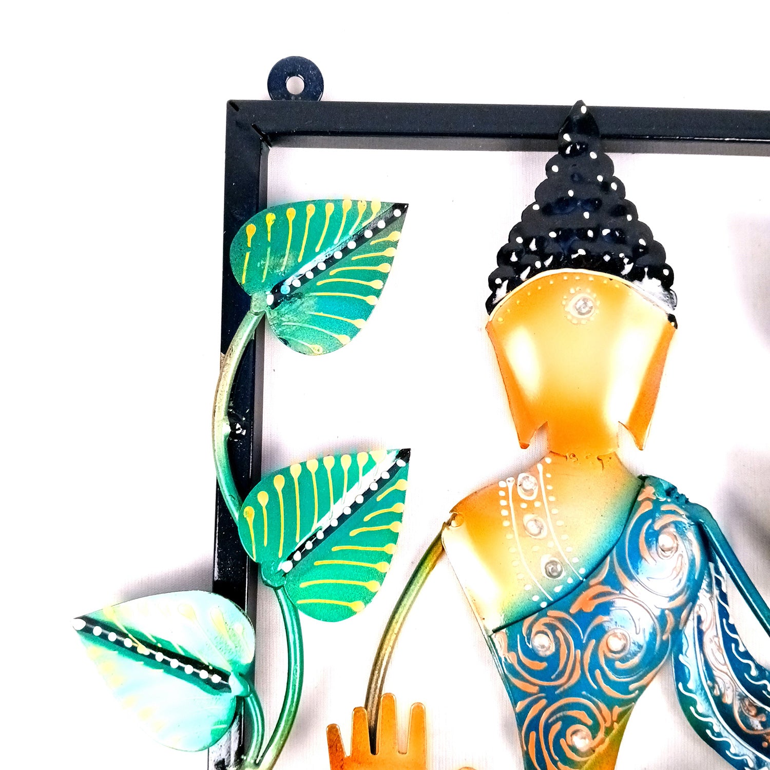 Buddha Key Holder With Candle tea Light Stand | Decorative Wall Hanging | Keys Organizer - for Home, Entrance, Office Decor & Gifts - 13 Inch - Apkamart #Colour_Multicolor