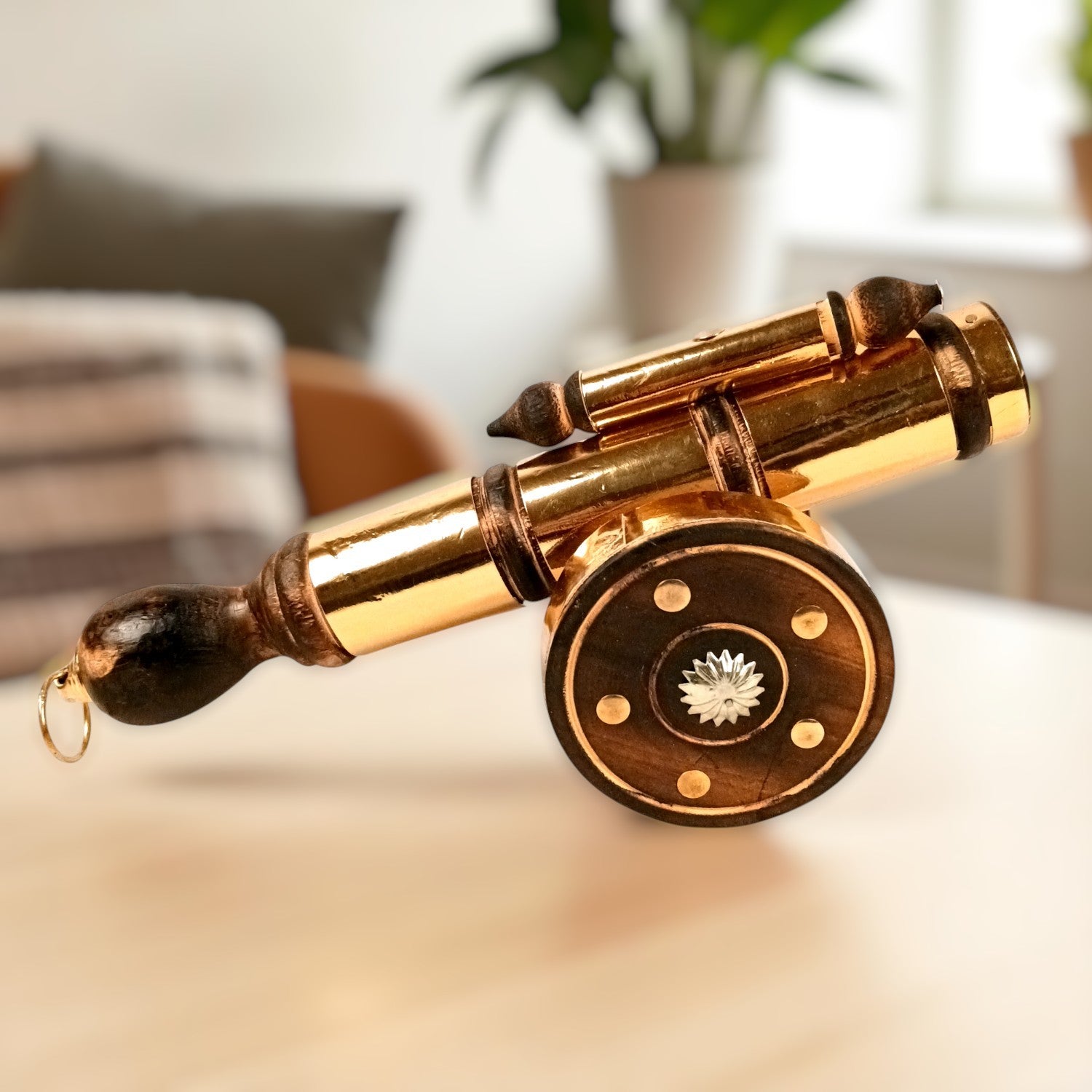 Cannon Showpiece | Vintage Cannon Model | Wooden Antique Decorative Figurine - for Table Decor, Home Decor and Gifts - 12 Inch - Apkamart