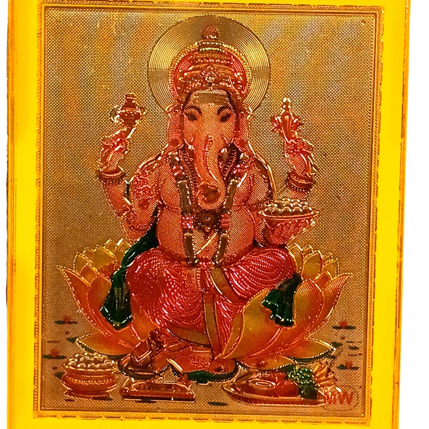 Ganesh Ji Car Dashboard Frame | Lord Ganesh Mini Photo Frame for Car Dashboard | Self Adhesive Religious Car Decor & Travel Protection - 3 Inch - Apkamart