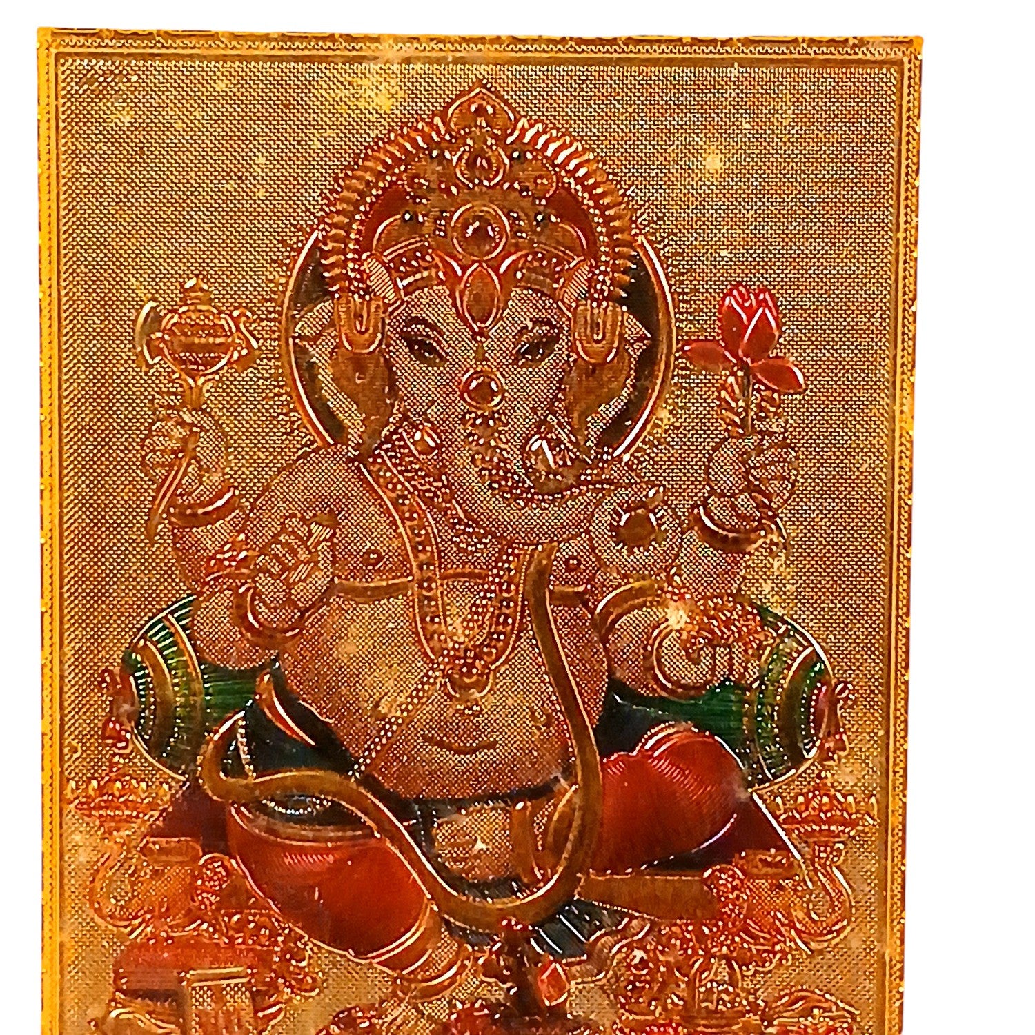 Ganesh Ji Car Dashboard Frame | Lord Ganesh Mini Photo Frame for Car Dashboard | Self Adhesive Religious Car Decor & Travel Accessory - 3 Inch - Apkamart