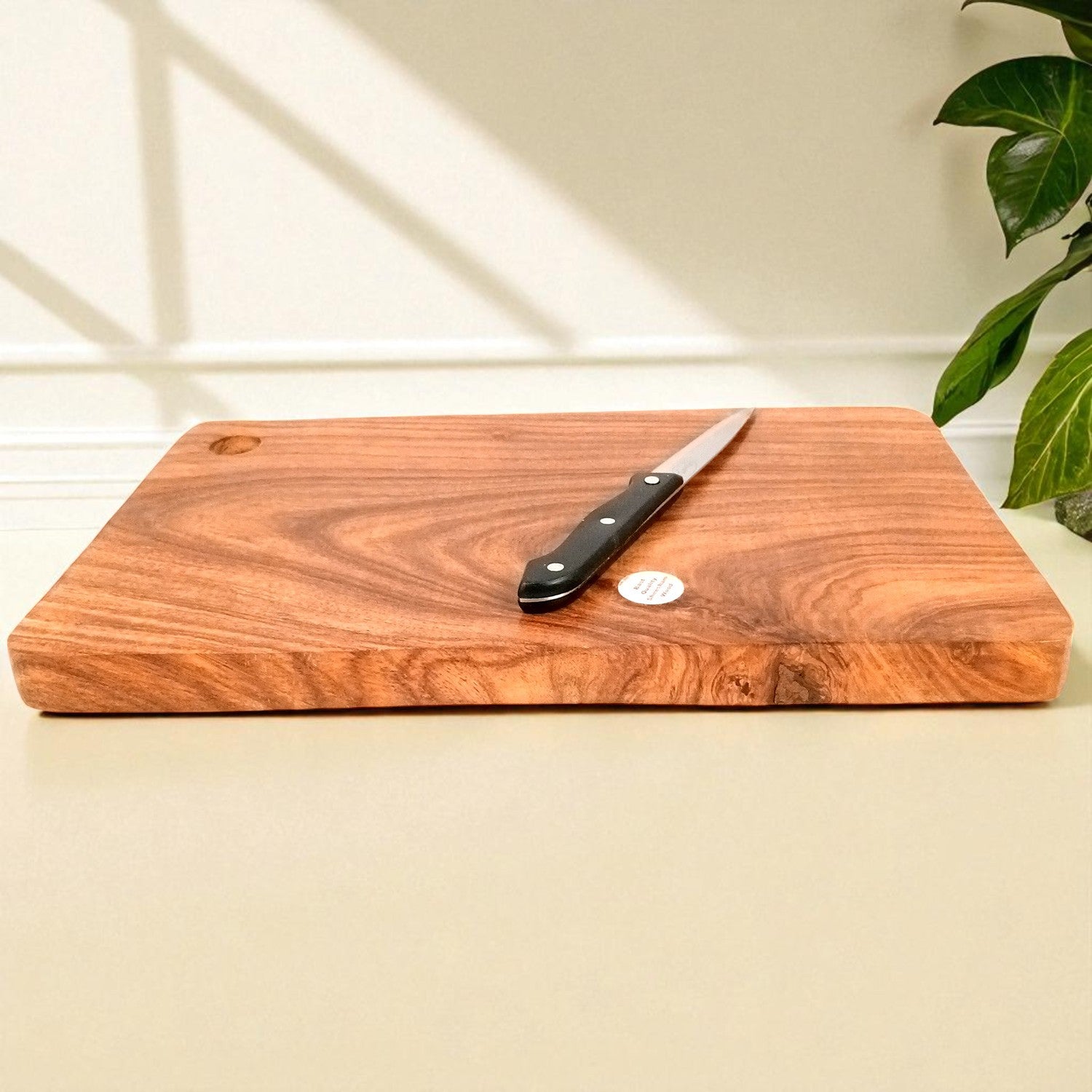 Wooden Chopping Cutting Board for Kitchen Vegetables, Fruits & Cheese | Serving Board, Platter | Reversible Cutting Board - 15 Inch - Apkamart